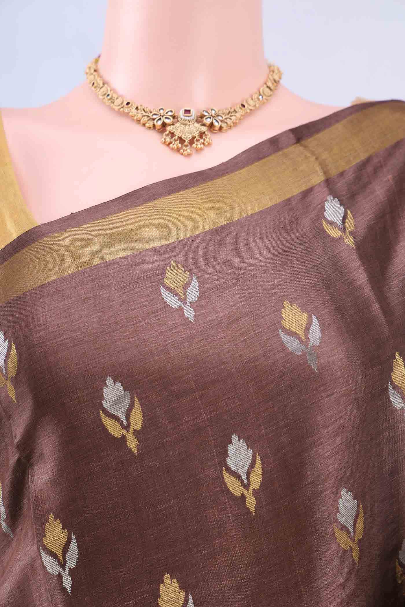 Coffee Brown MP Tussar Saree