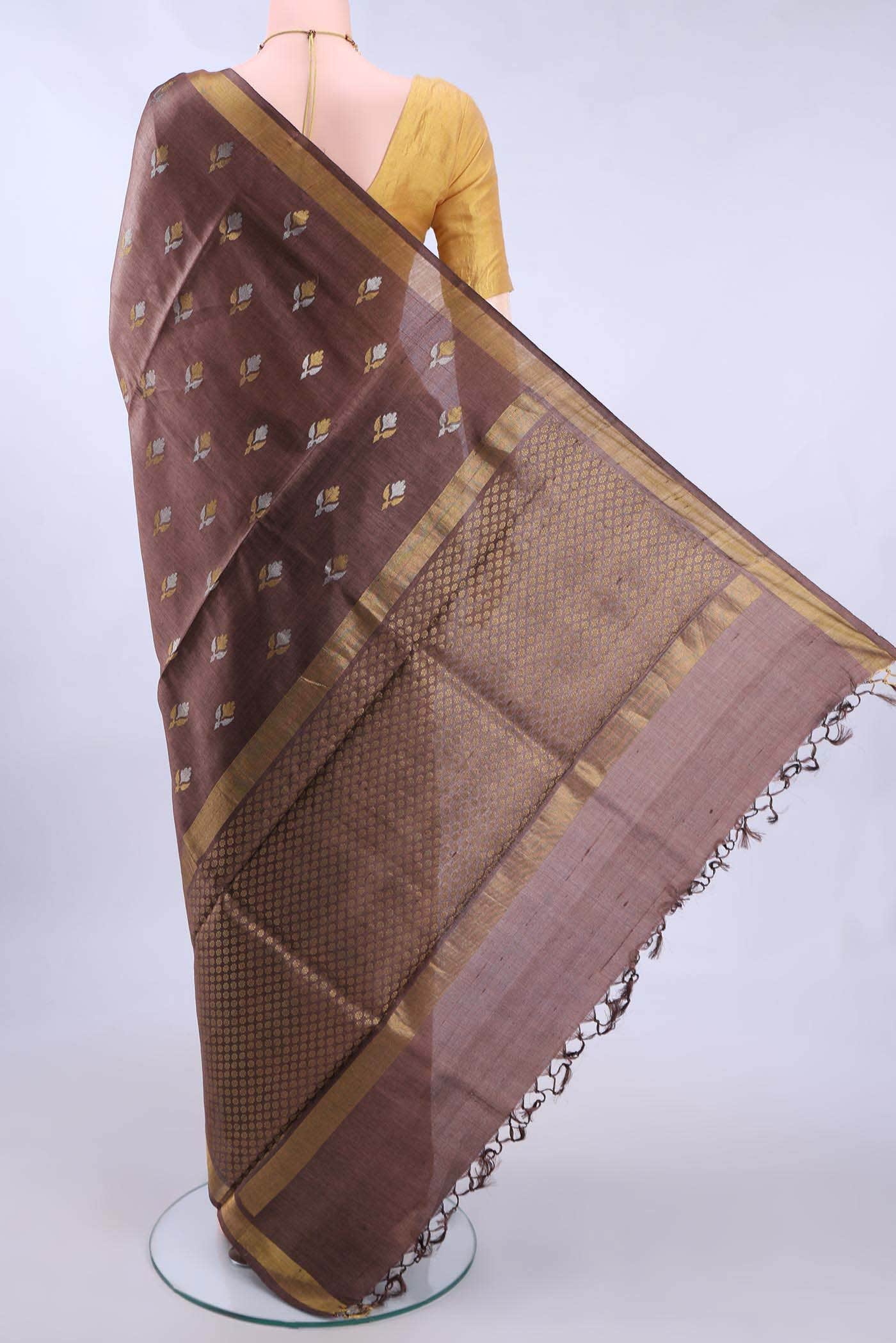 Coffee Brown MP Tussar Saree