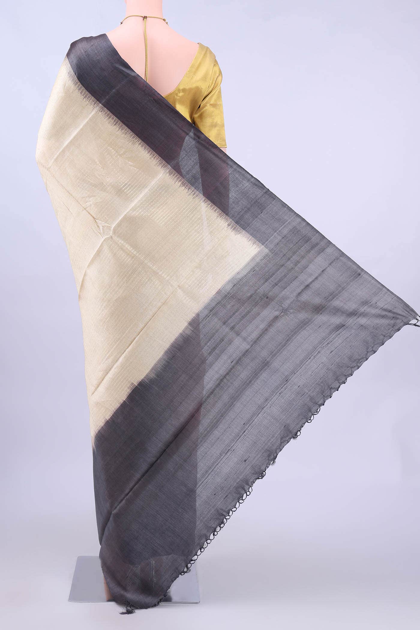 Beige MP Tussar Saree