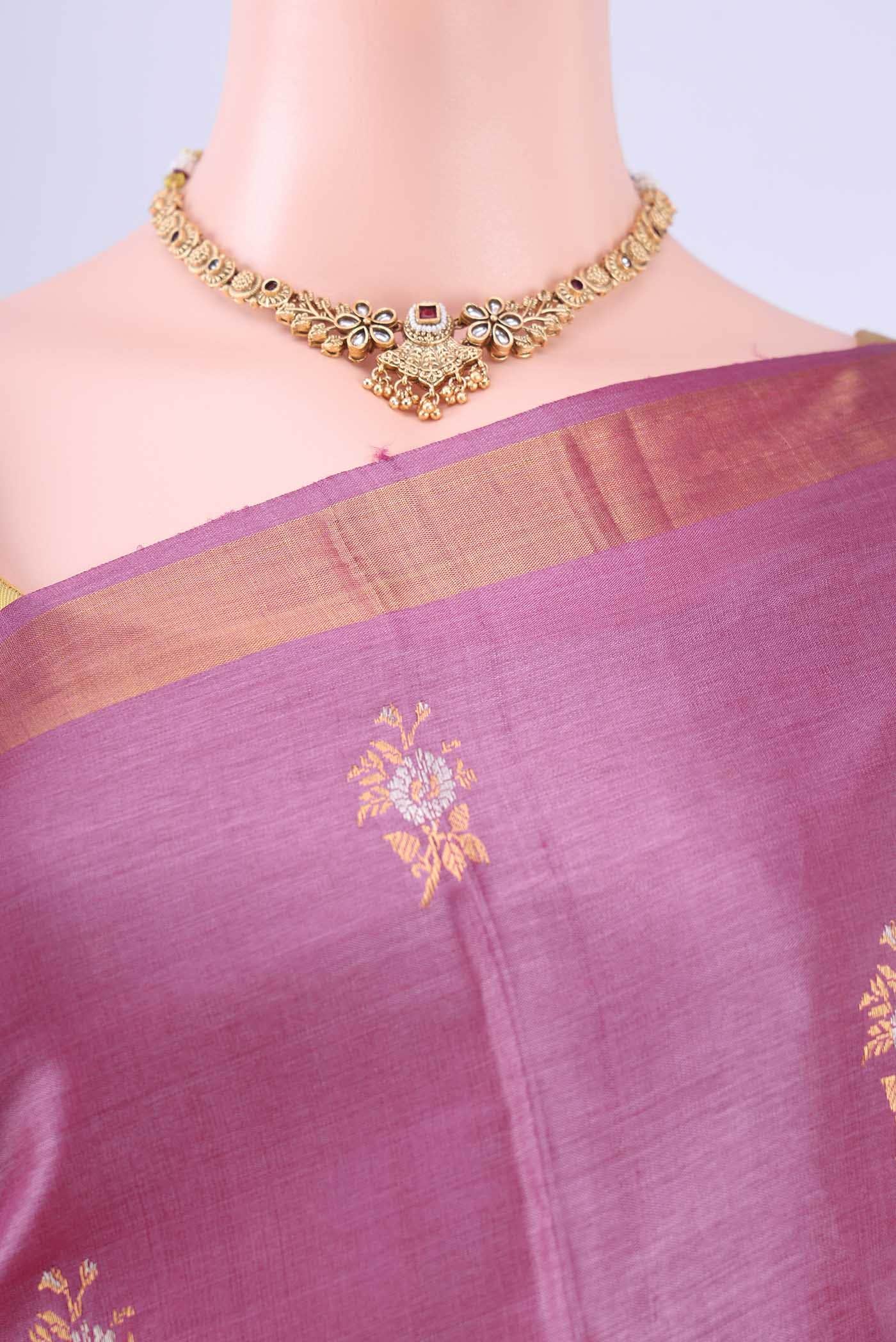 Pink MP Tussar Saree