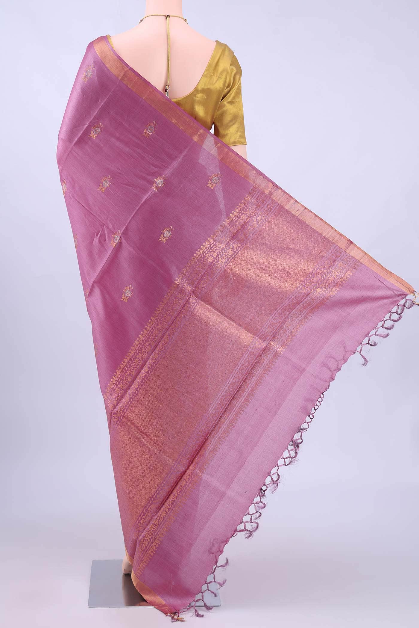 Pink MP Tussar Saree