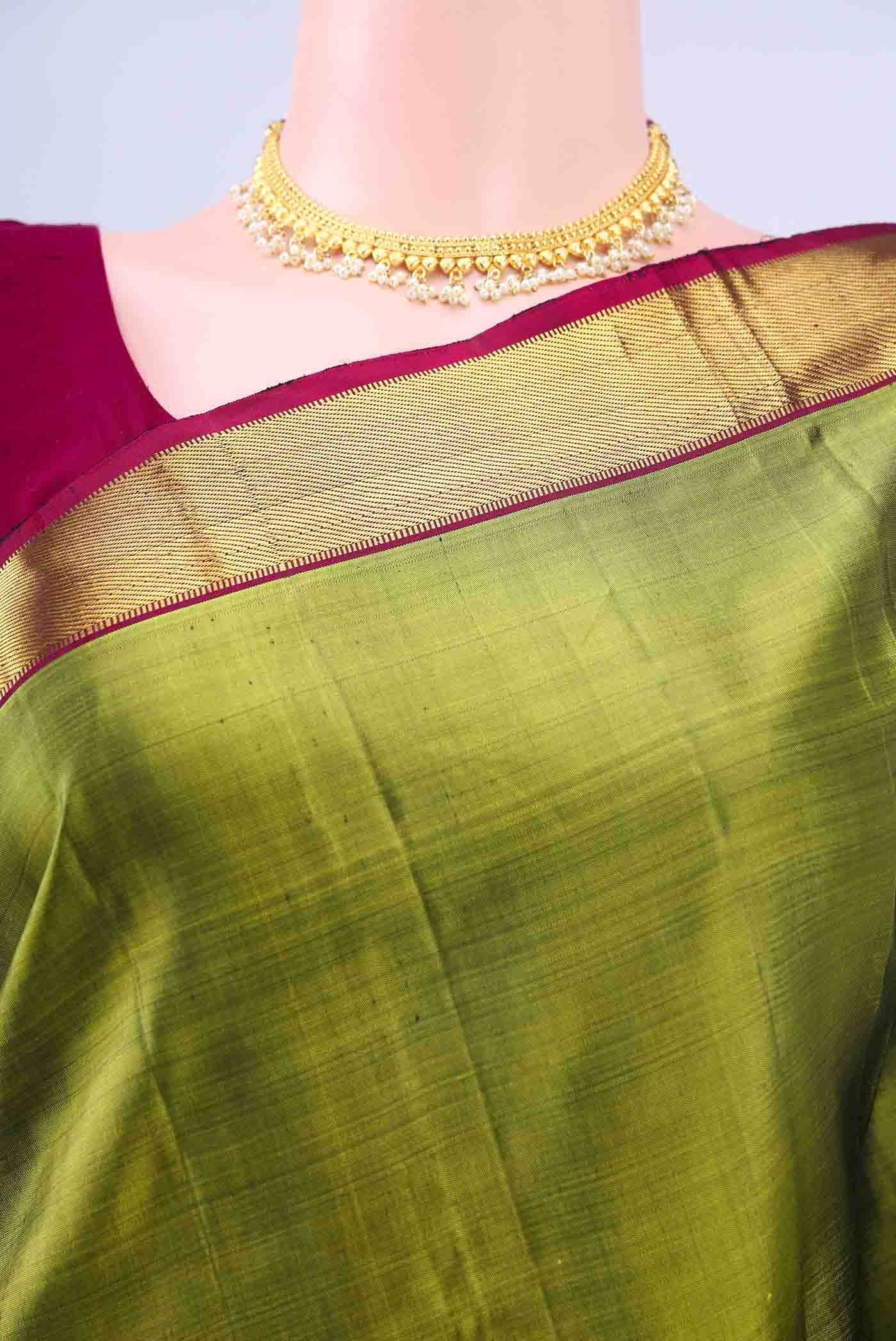 Mehandi Green Kanchipuram Silk Saree
