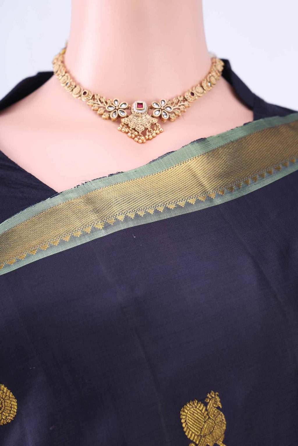Navy Blue Kanchipuram Saree