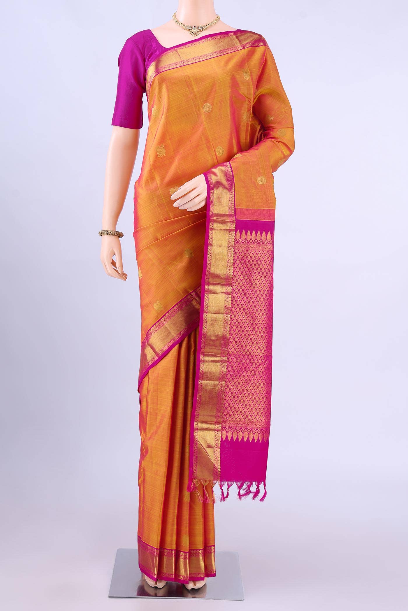 no Dual Tone Kanchipuram Silk Saree
