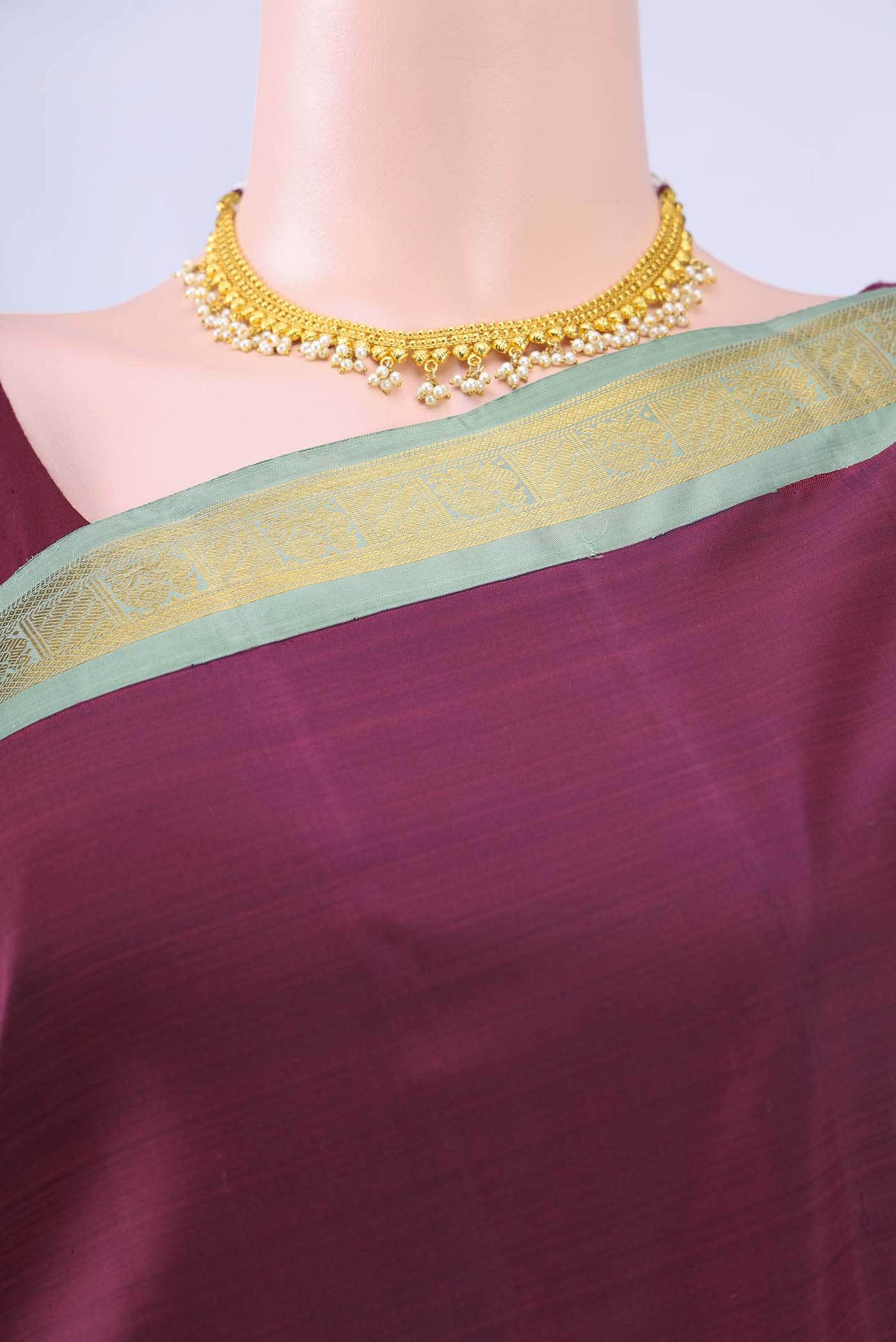Maroon Dual Tone Kanchipuram Silk Saree