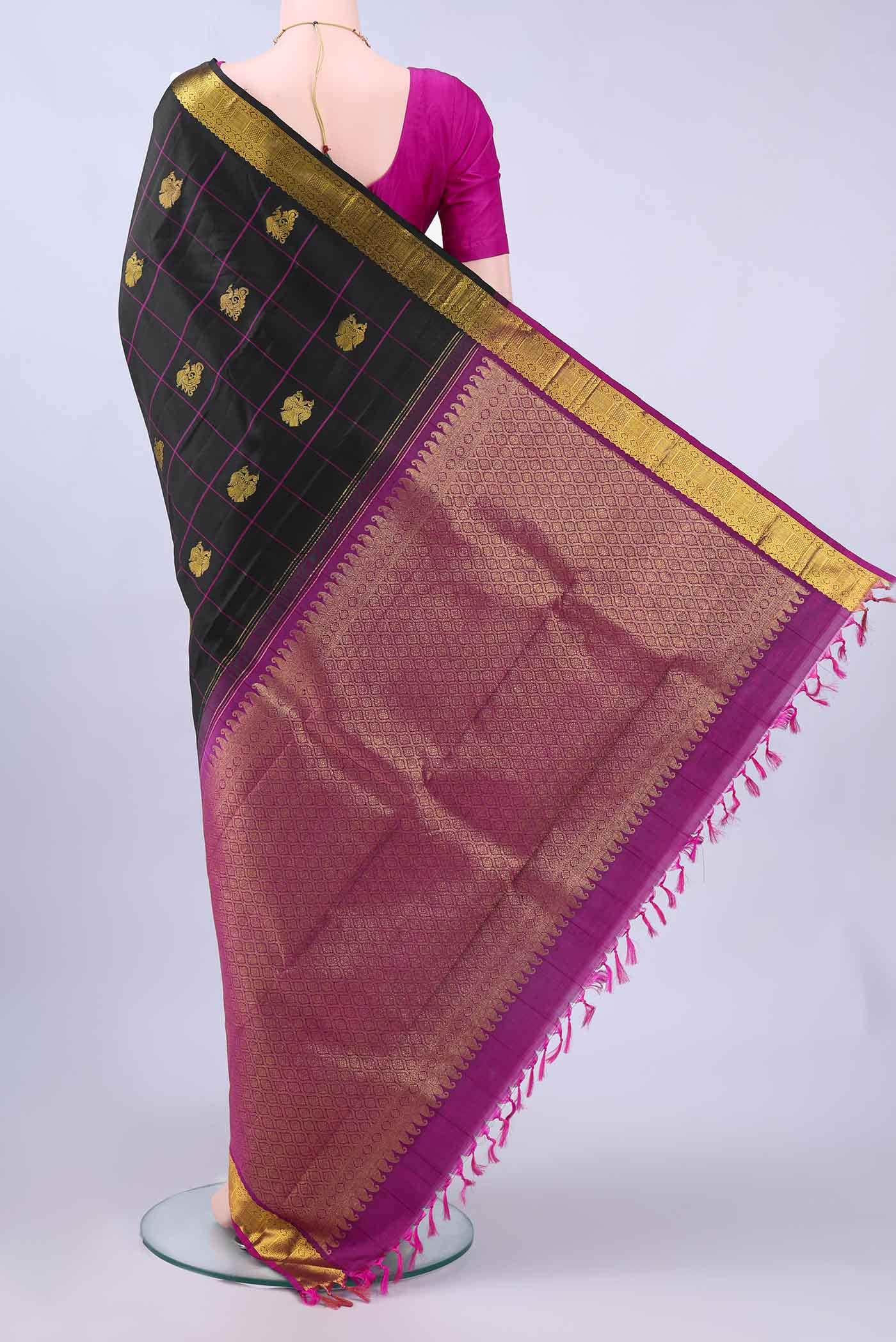 Black Kanchipuram Silk Saree