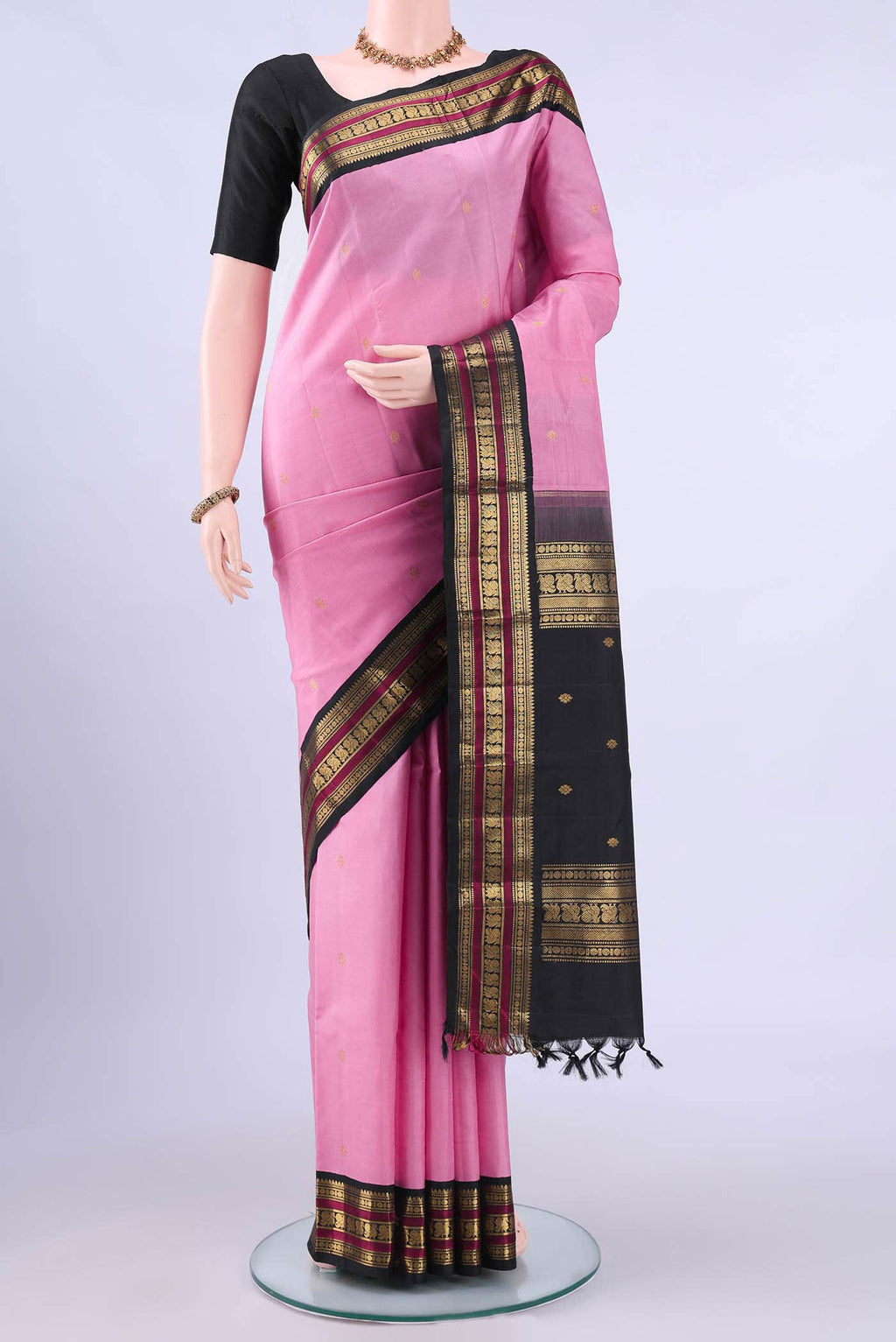 Pink Kanchipuram Silk Saree