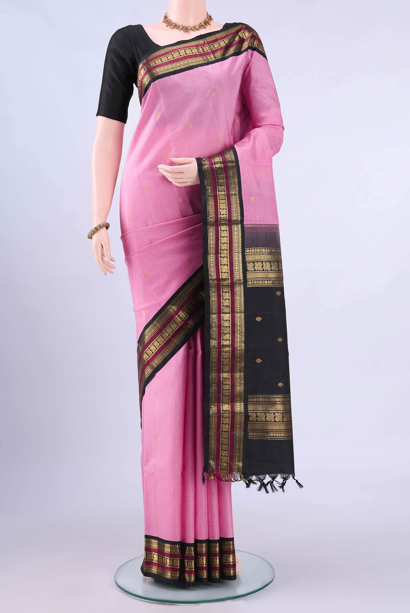 Pink Kanchipuram Silk Saree