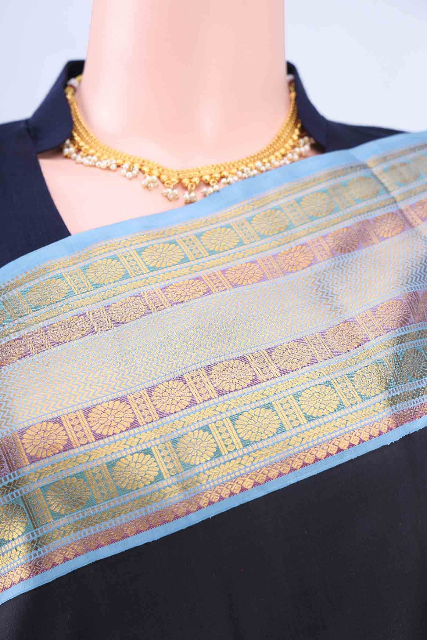 Black Kanchipuram Silk Saree