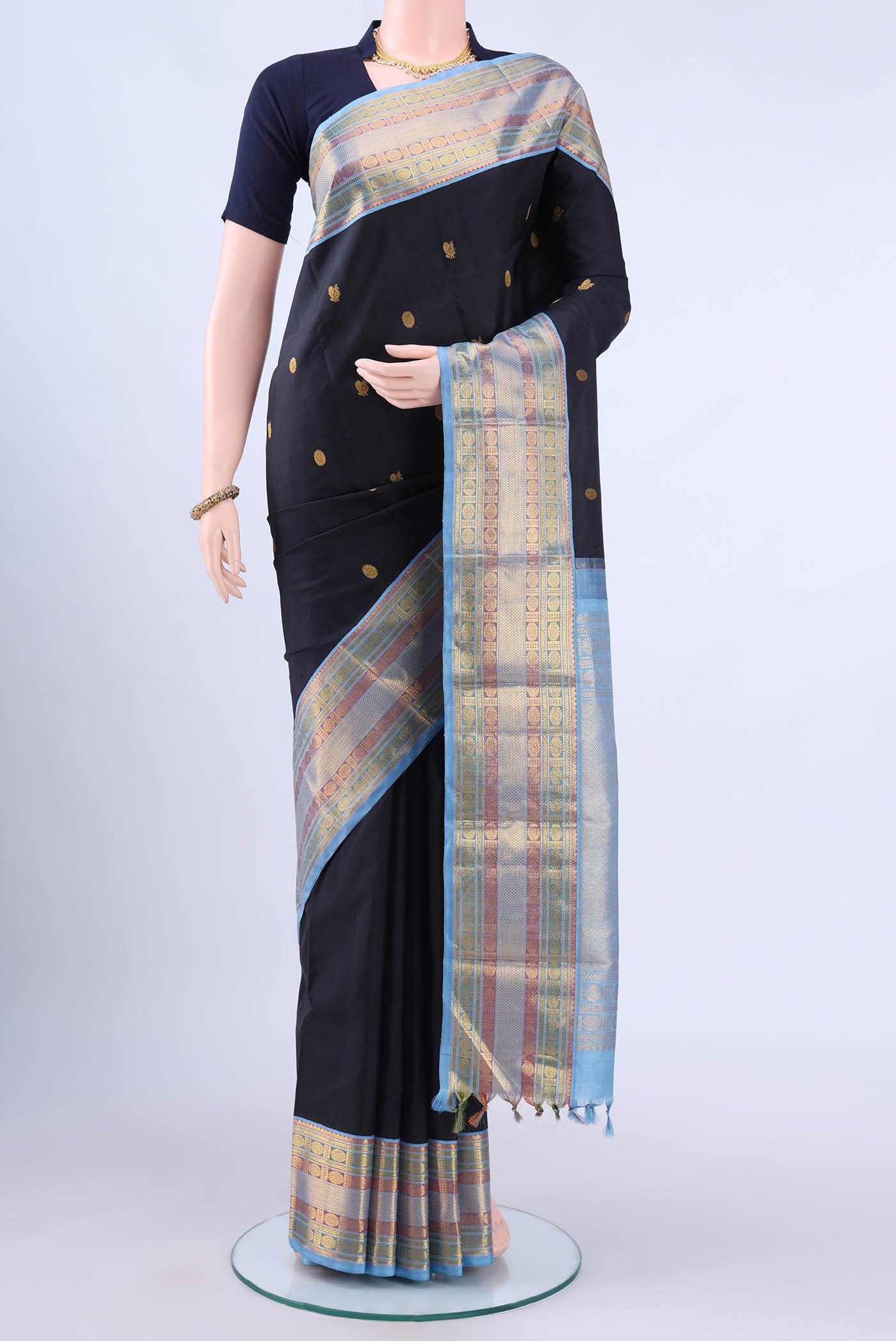 Black Kanchipuram Silk Saree