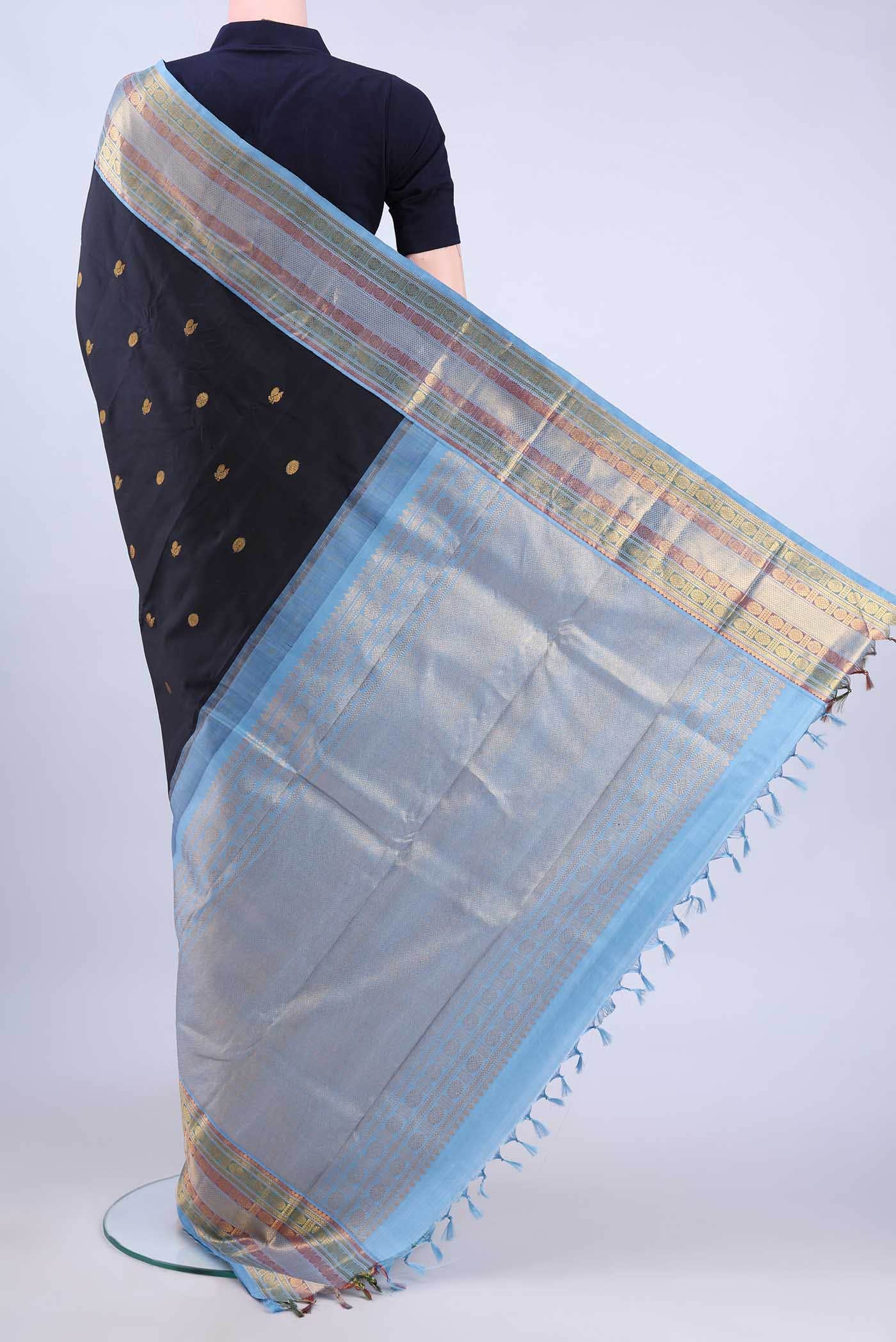 Black Kanchipuram Silk Saree