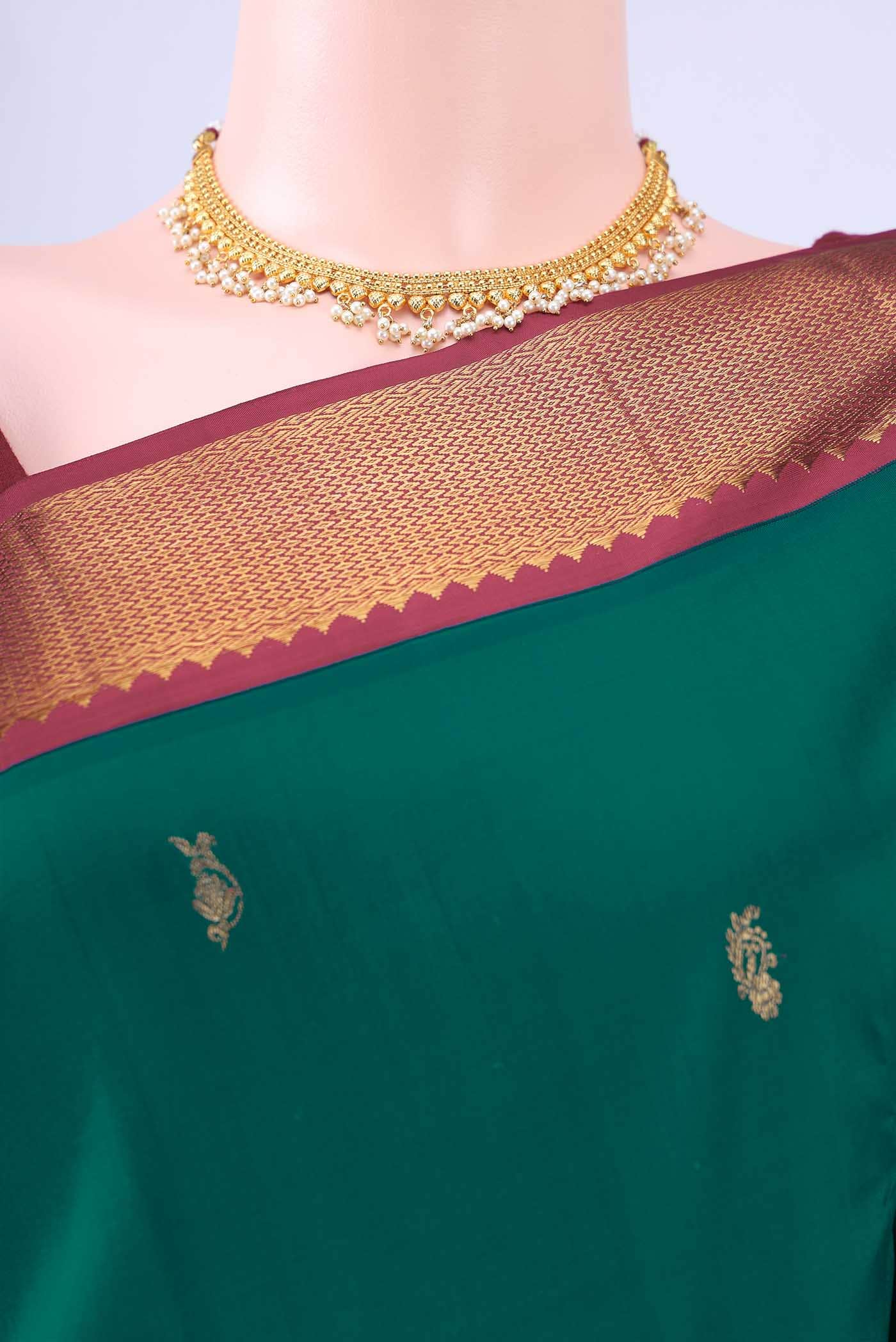 Peacock Blue Kanchipuram Saree