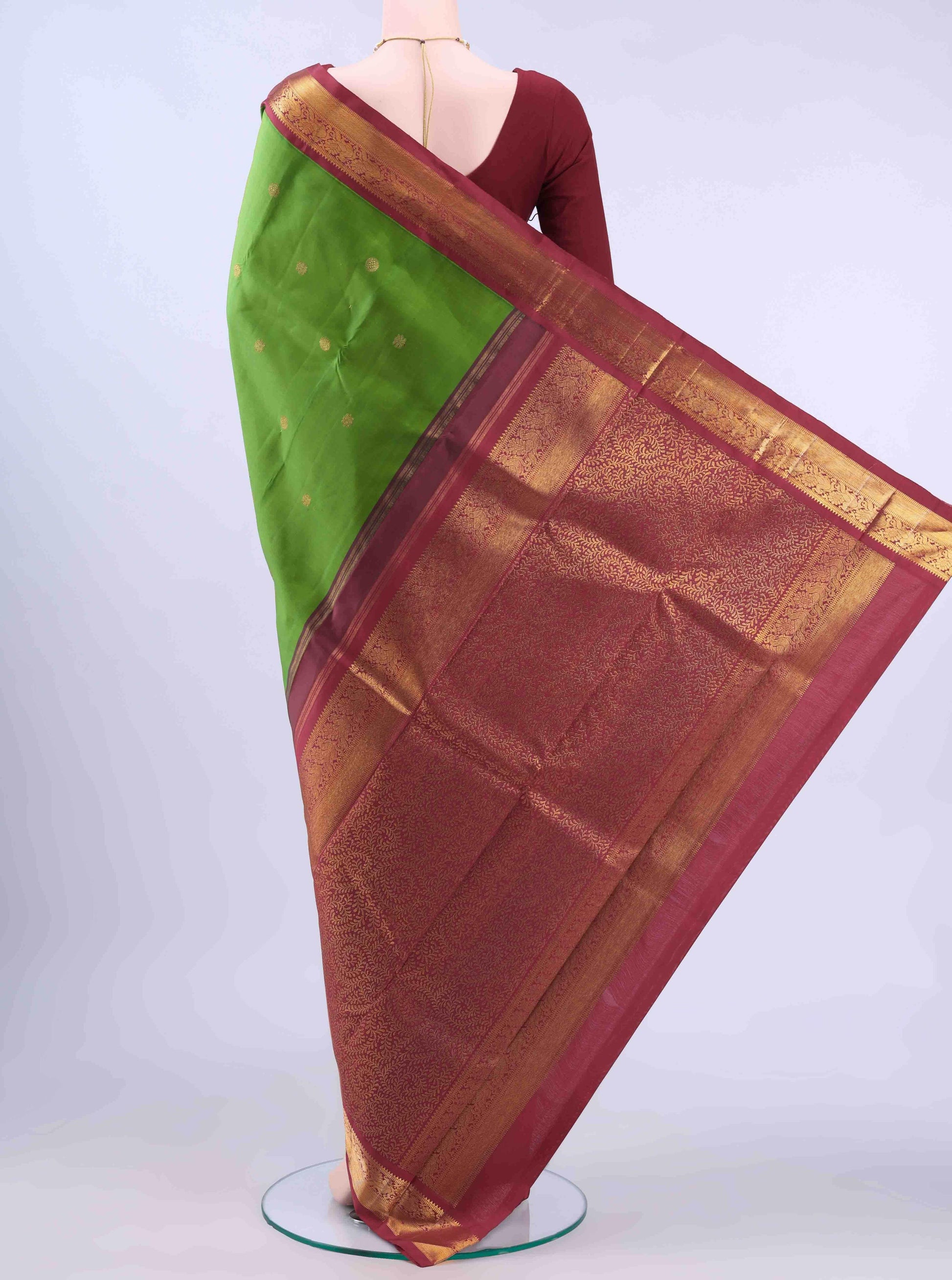 Green Dual Tone Kanchipuram Silk Saree