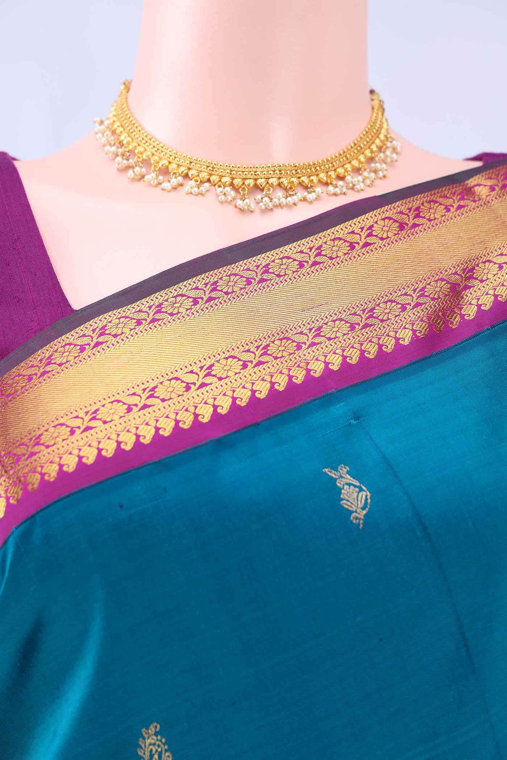 Dark Blue  Kanchipuram Silk Saree