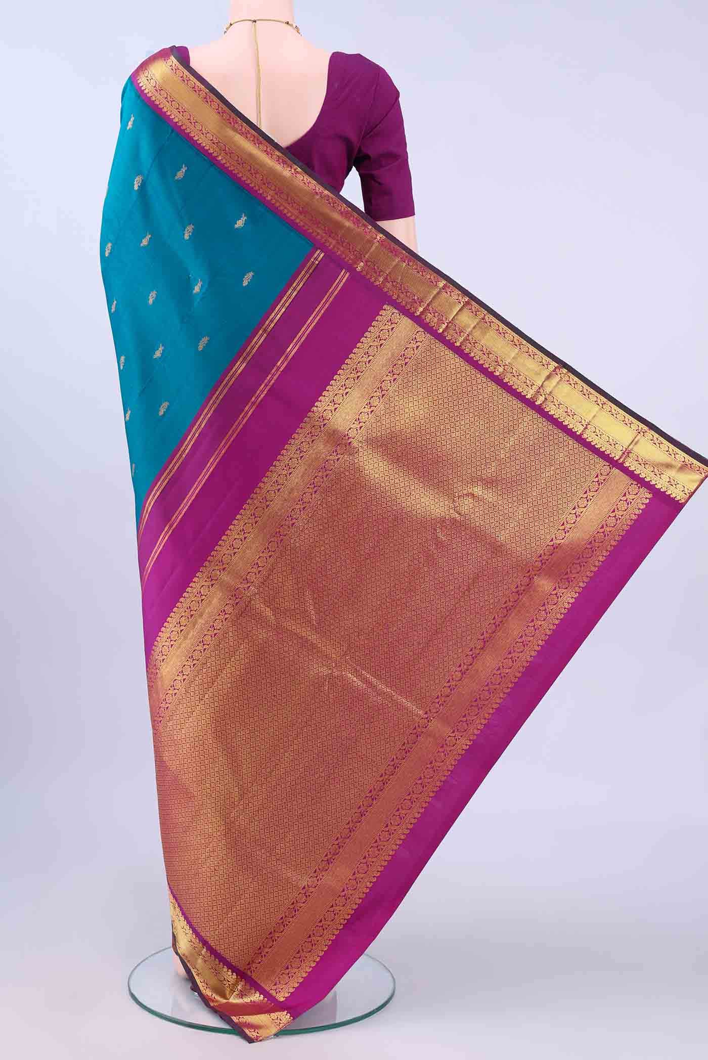 Dark Blue  Kanchipuram Silk Saree