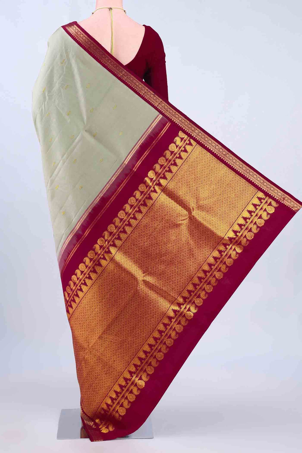 Beige Kanchipuram Silk Saree