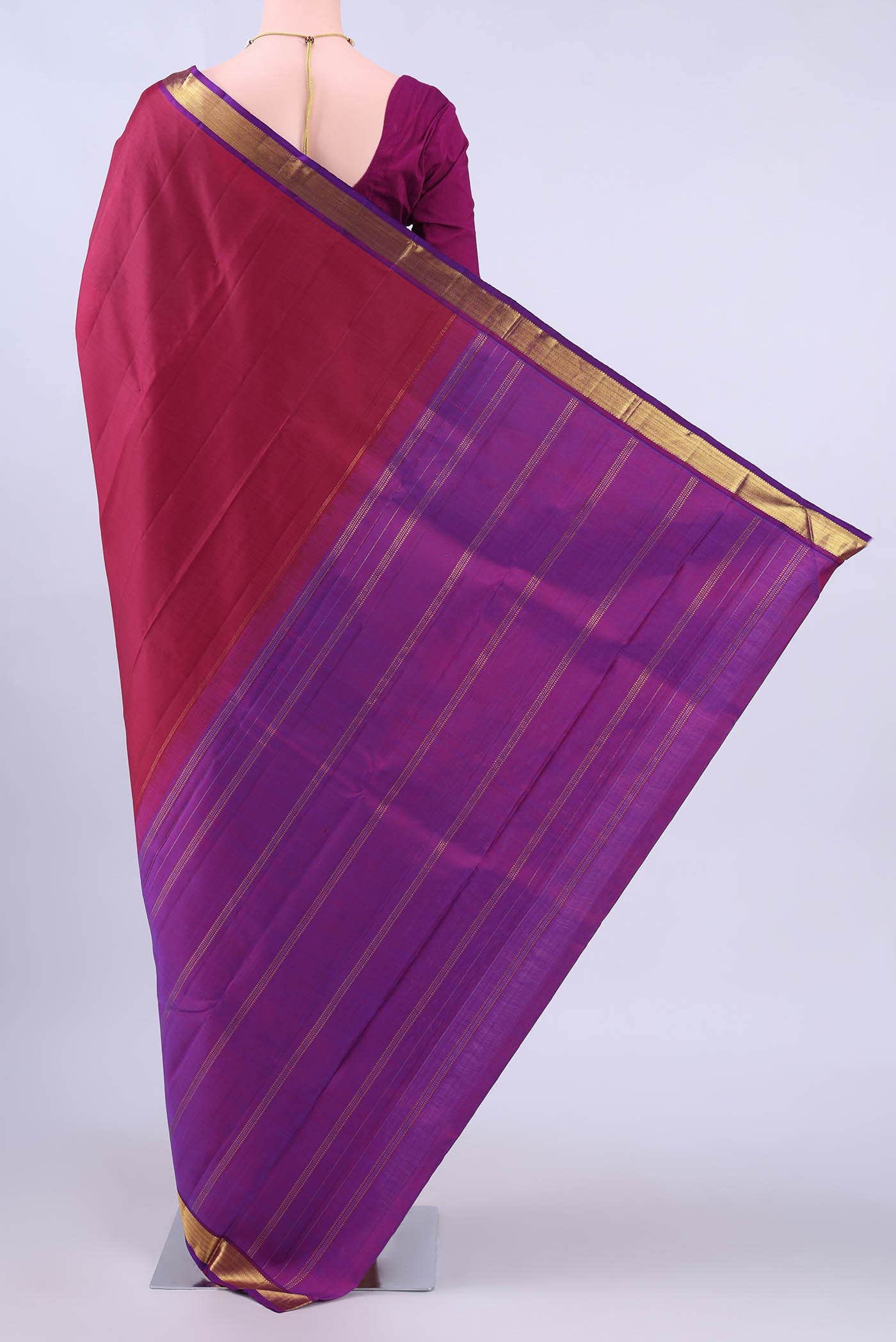 Maroon Dual Tone Kanchipuram Silk Saree