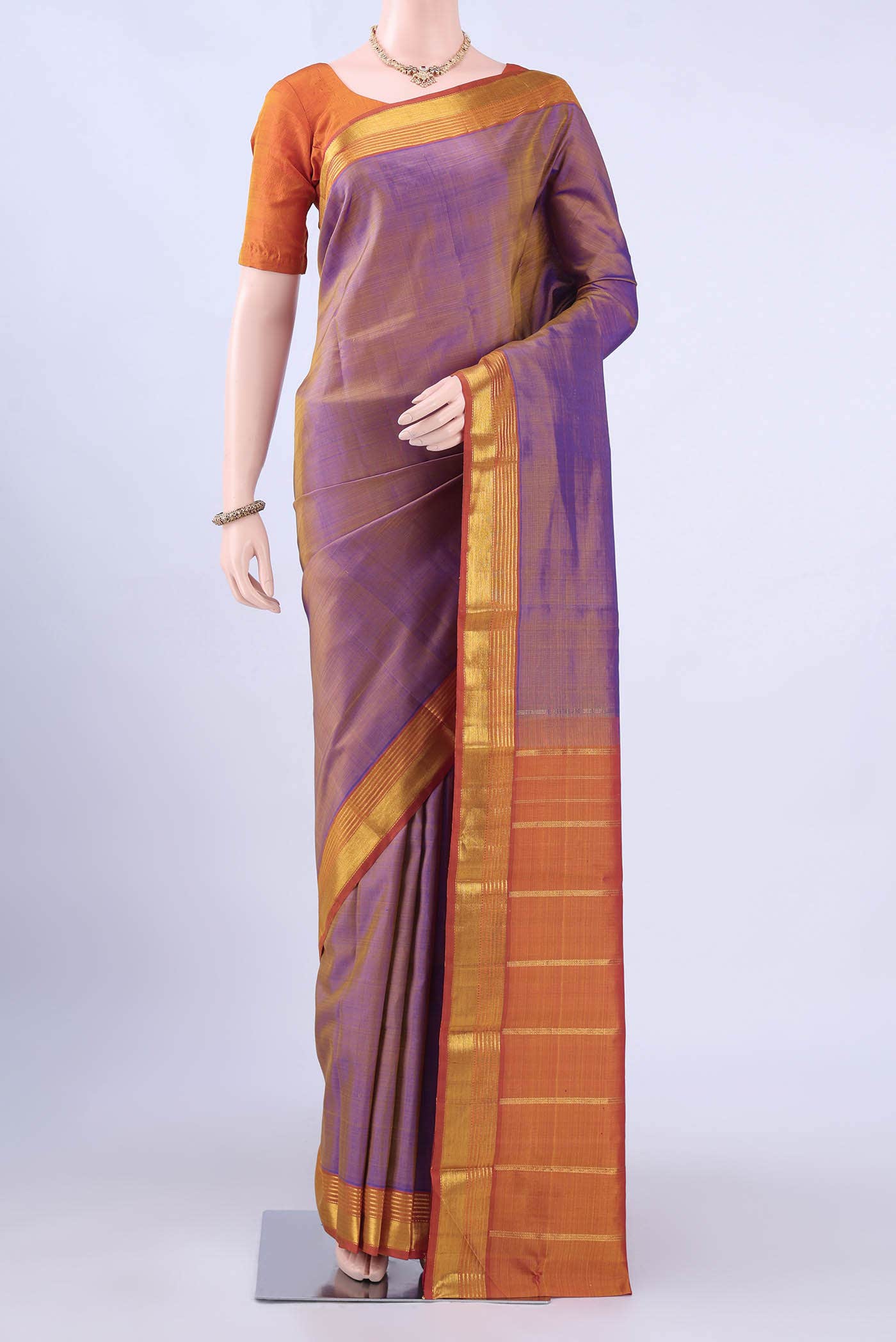 Purple Kanchipuram Silk Saree