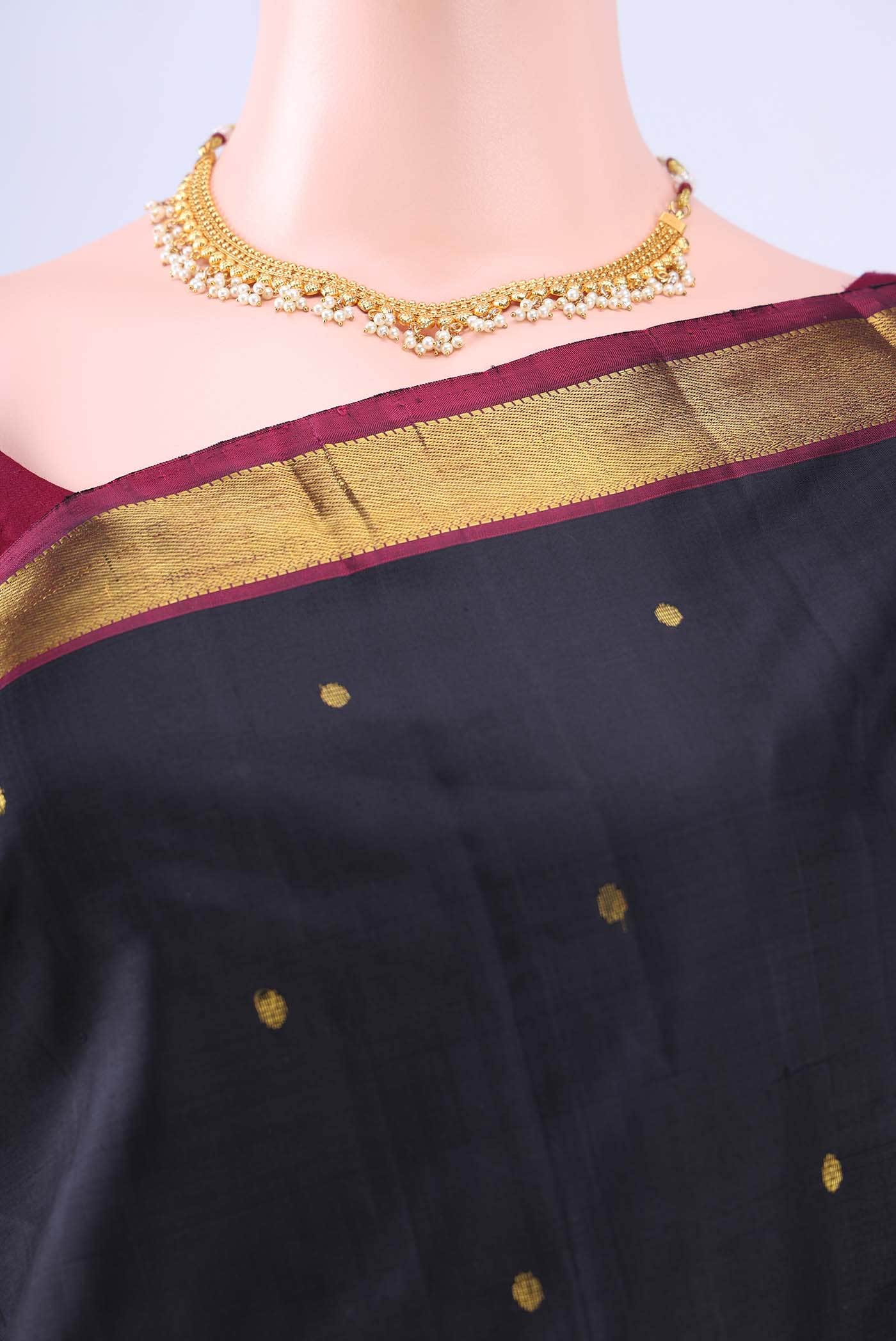 Black Kanchipuram Silk Saree