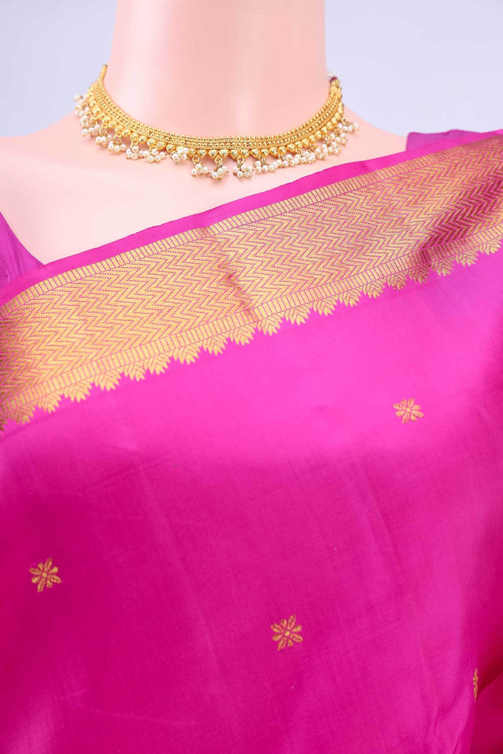 Rani Pink Kanchipuram Saree