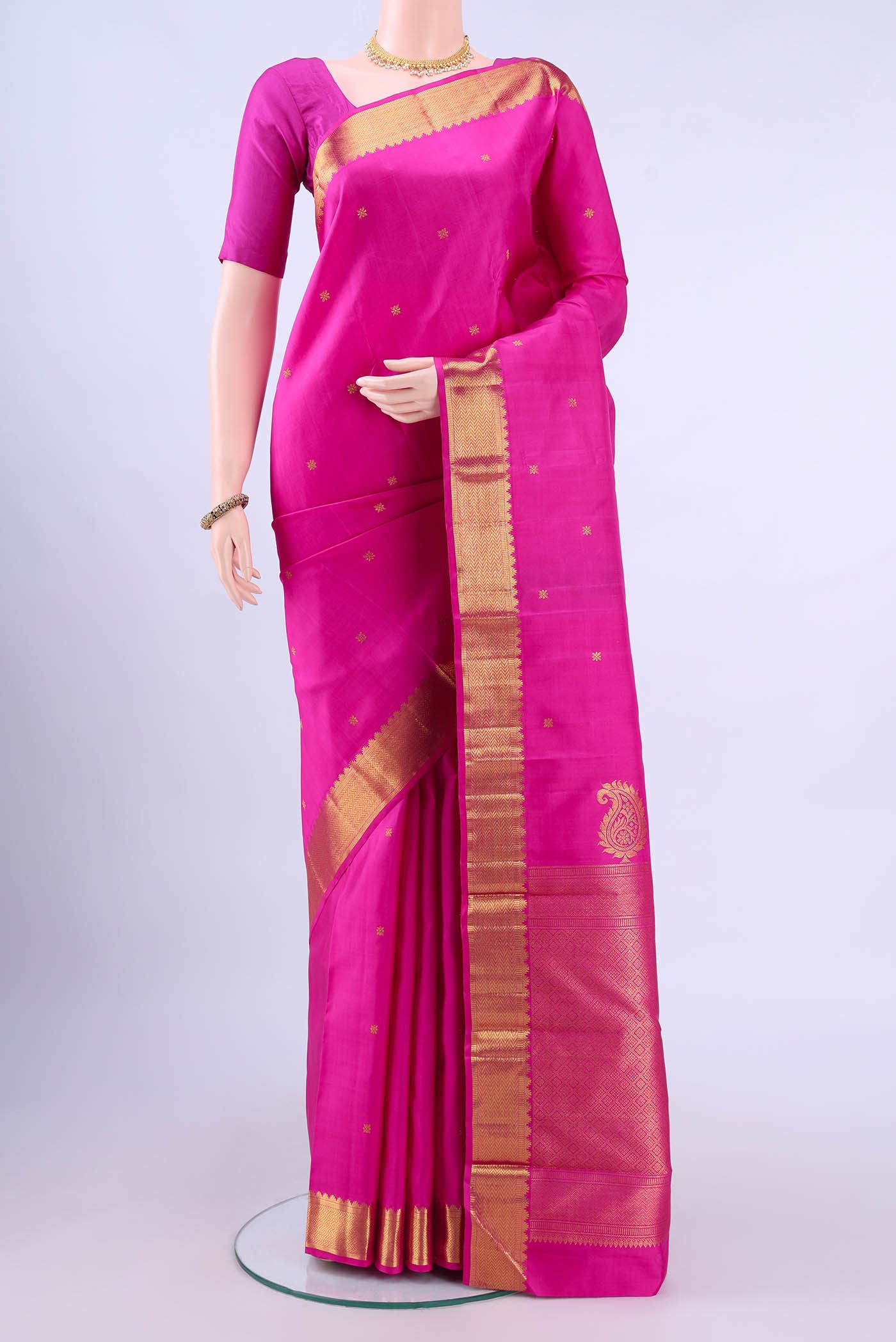 Rani Pink Kanchipuram Saree