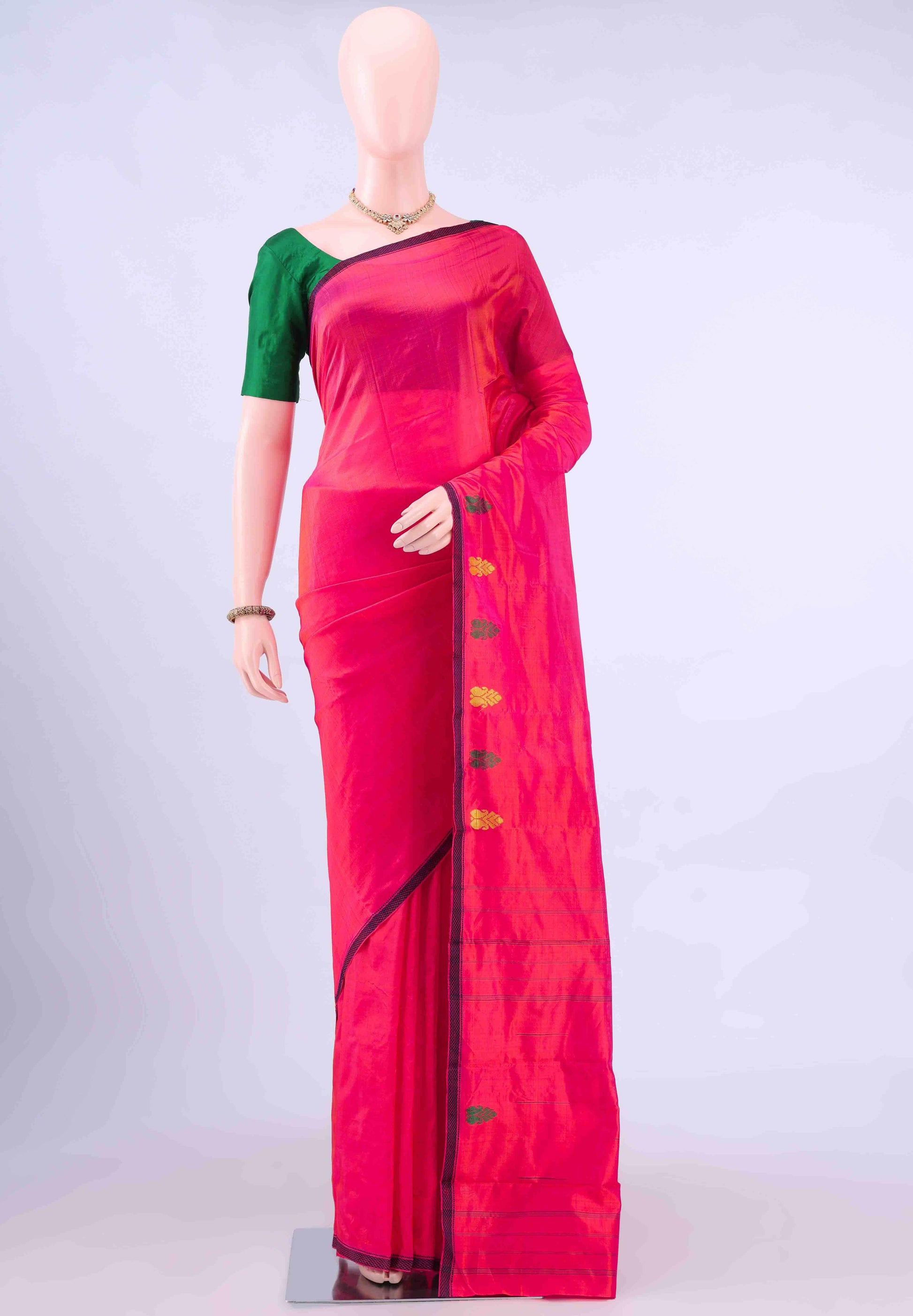 Dark Pink Kanchipuram Silk Saree