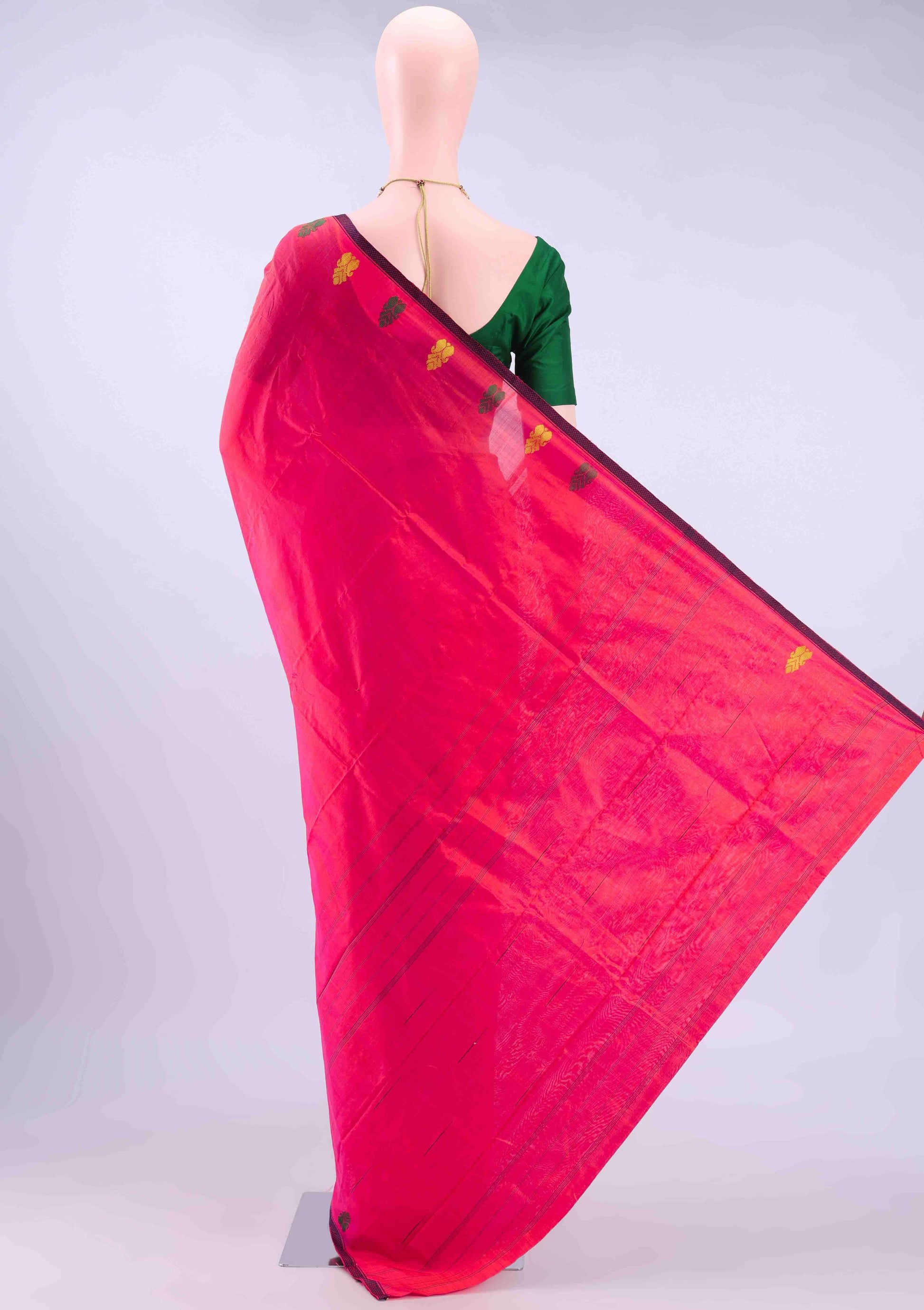 Dark Pink Kanchipuram Silk Saree