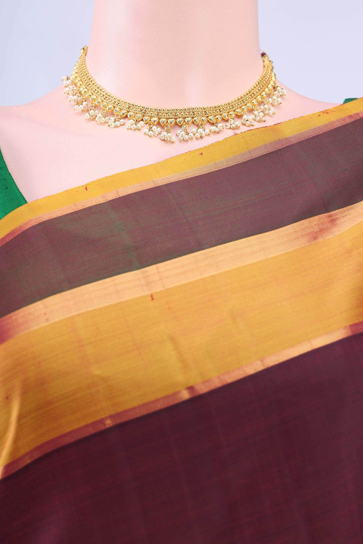 Maroon Kanchipuram Silk Saree