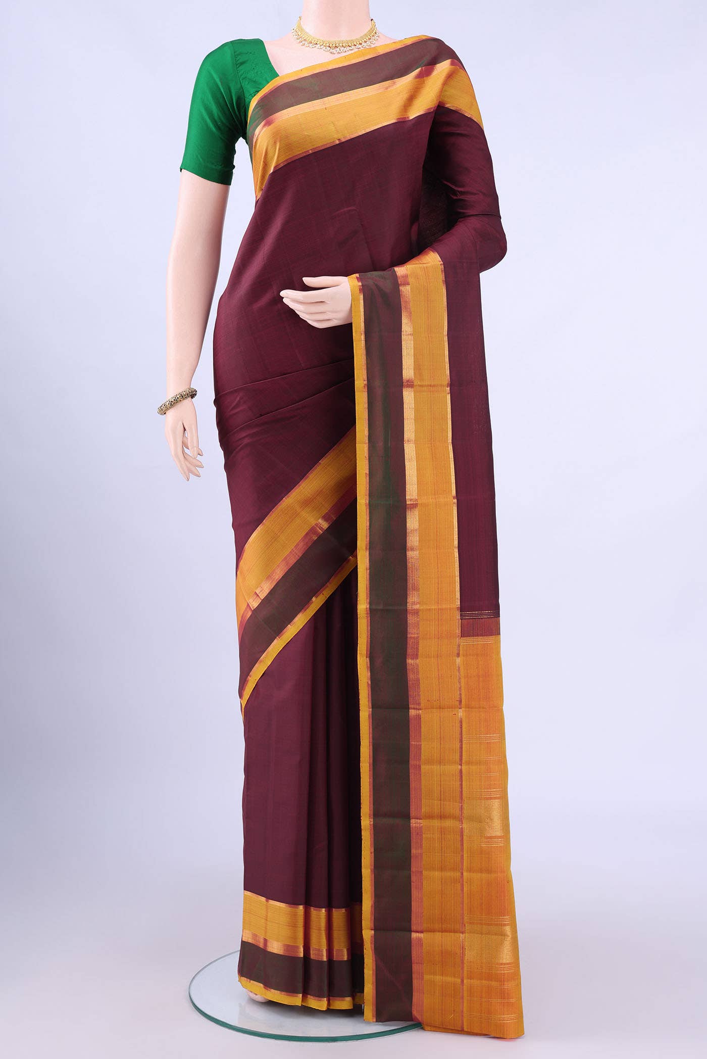Maroon Kanchipuram Silk Saree