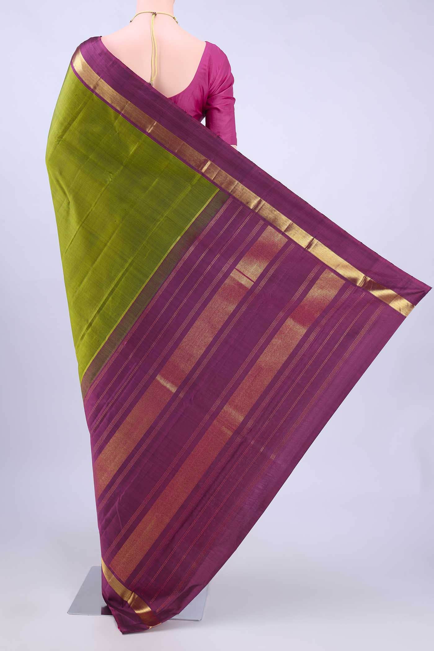 Mehandi Green Kanchipuram Silk Saree