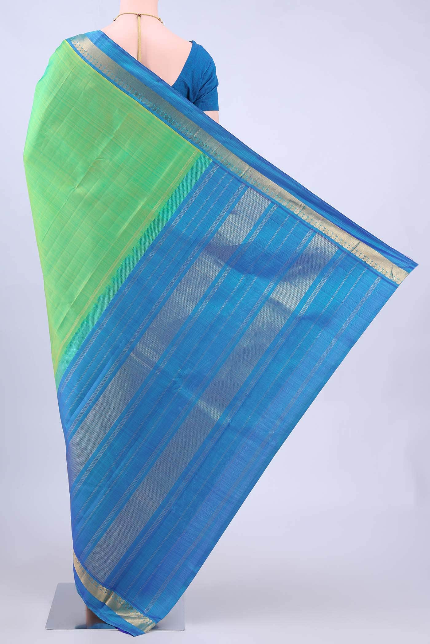 Acid Green Kanchipuram Silk Saree