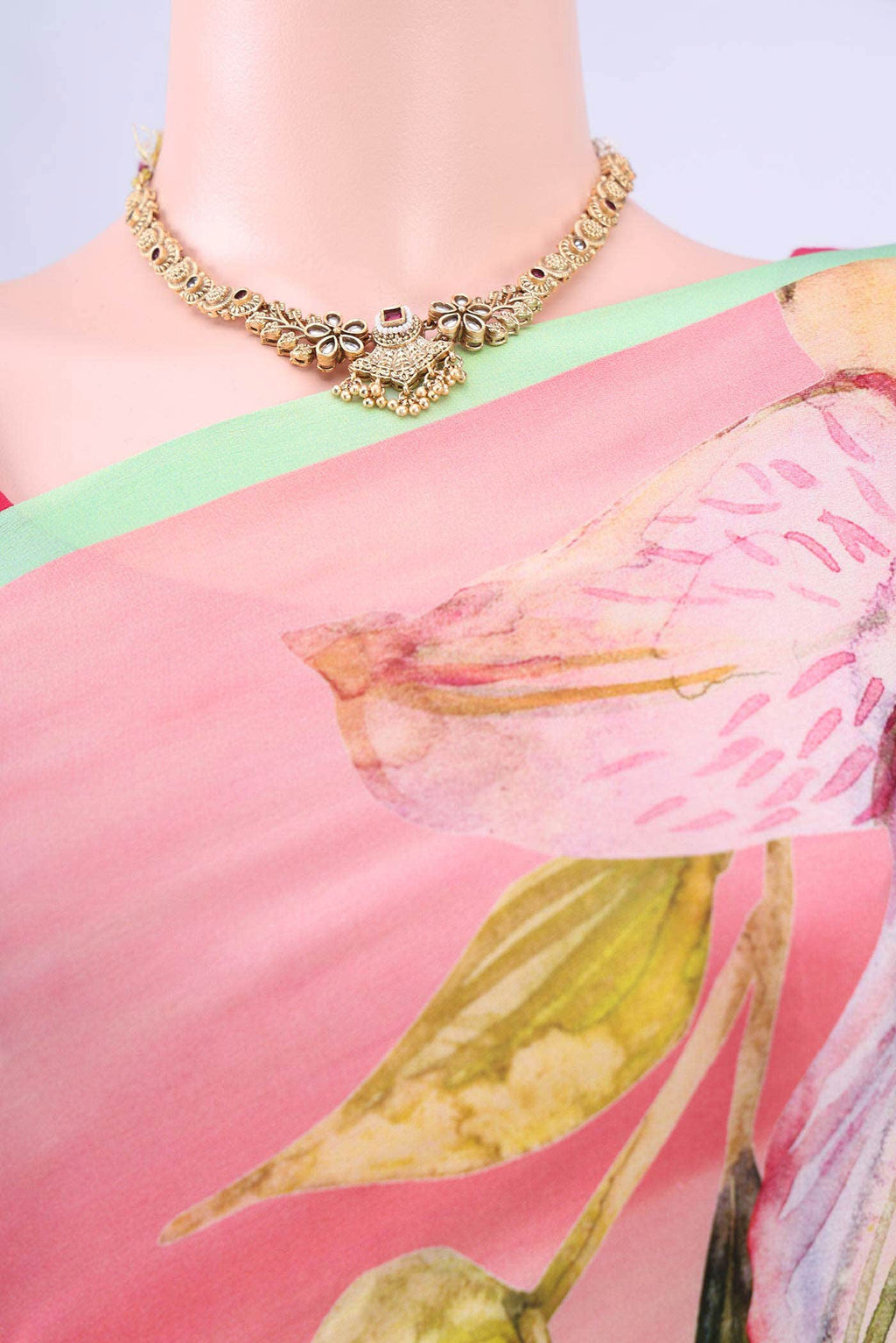 Multi Mysore Crepe Saree