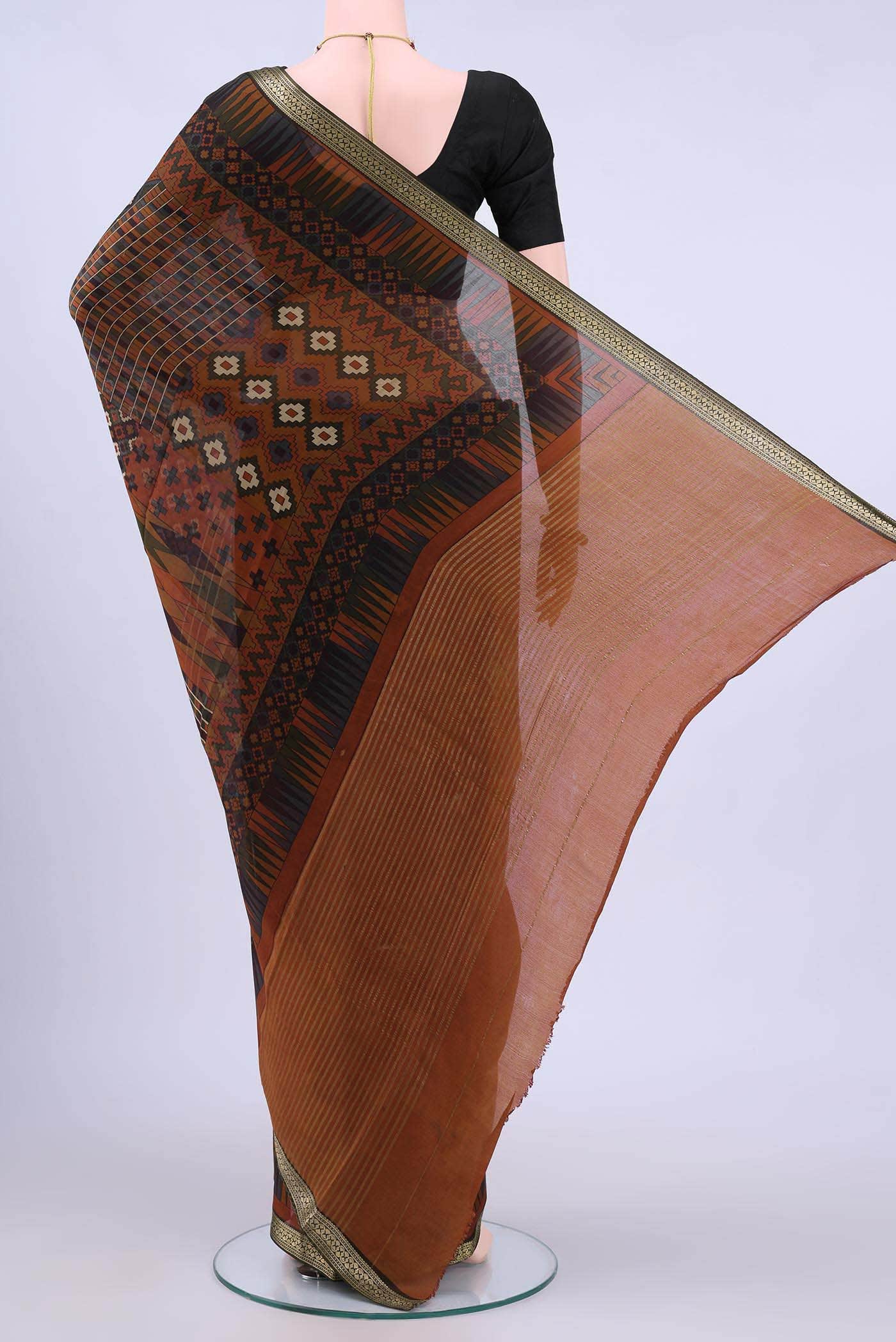 Multi Mysore Crepe Saree