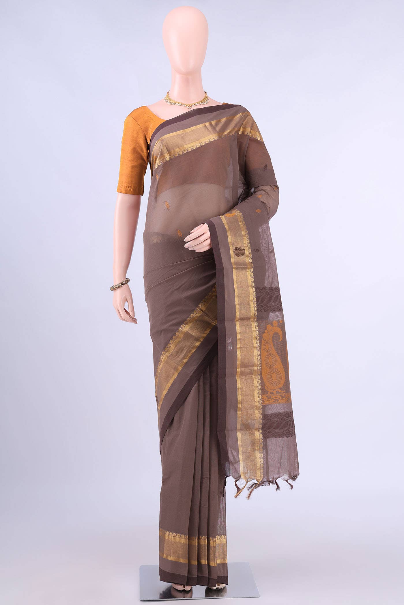 Blue Kanchi Cotton Saree
