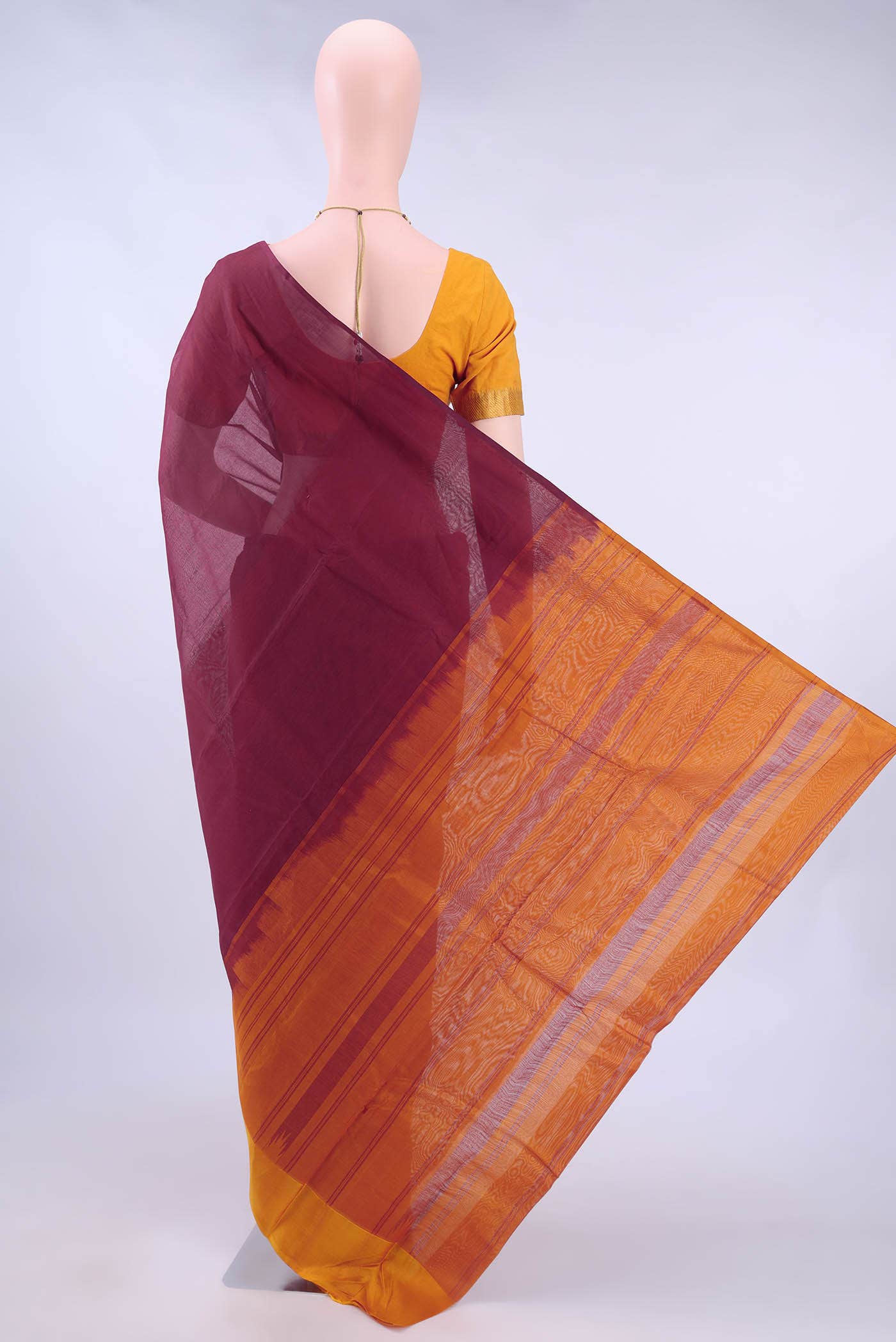 Maroon Kanchi Cotton Saree