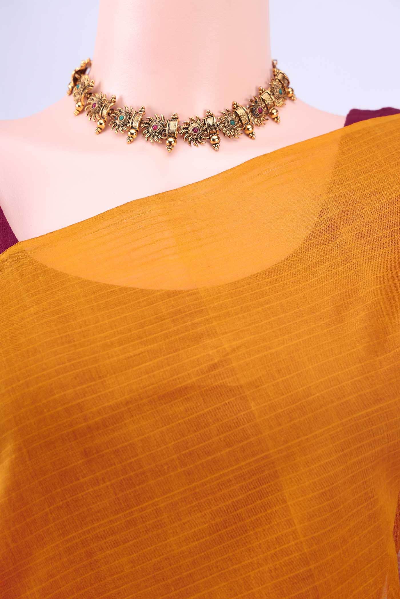 Mustard Kanchi Cotton Saree