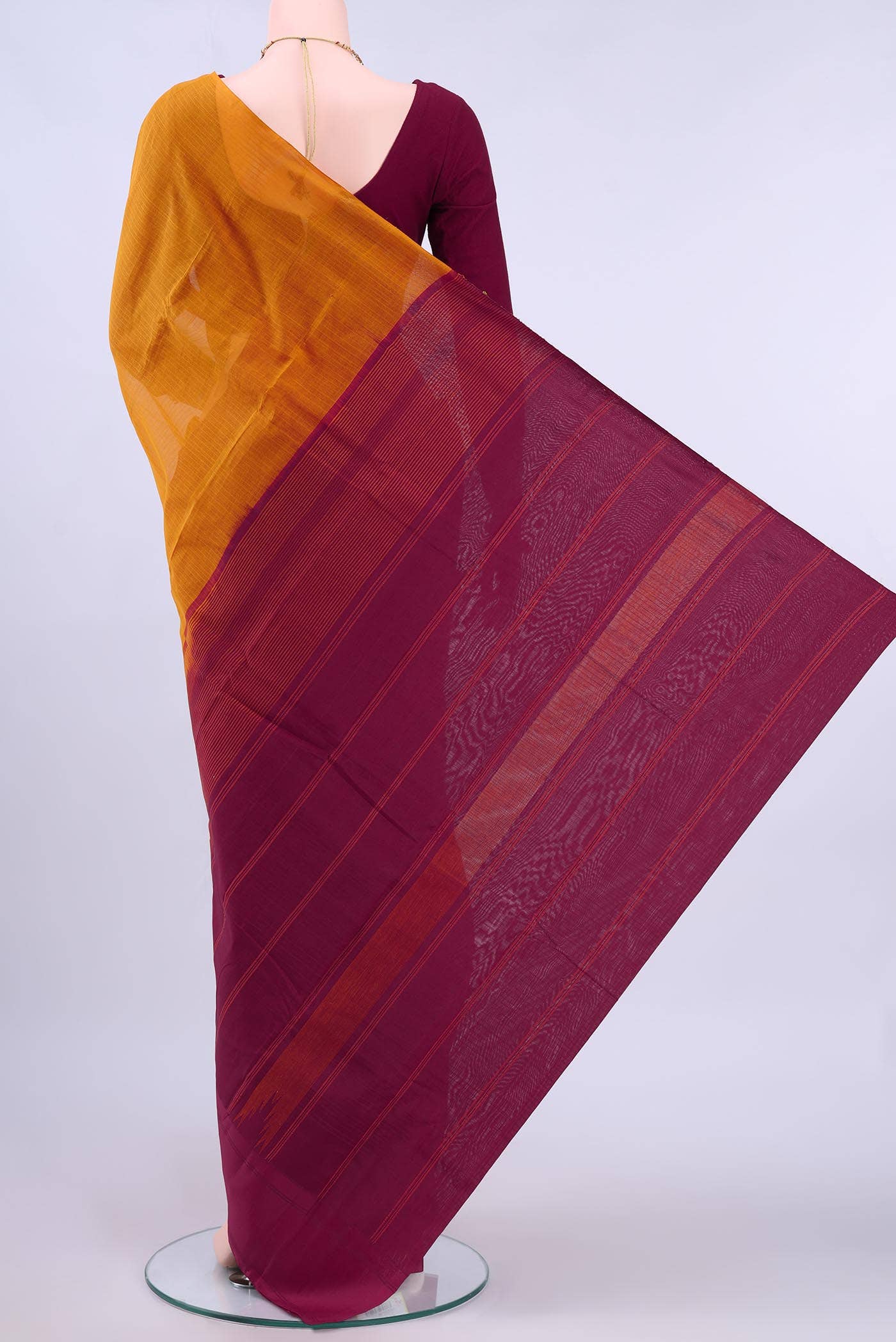 Mustard Kanchi Cotton Saree