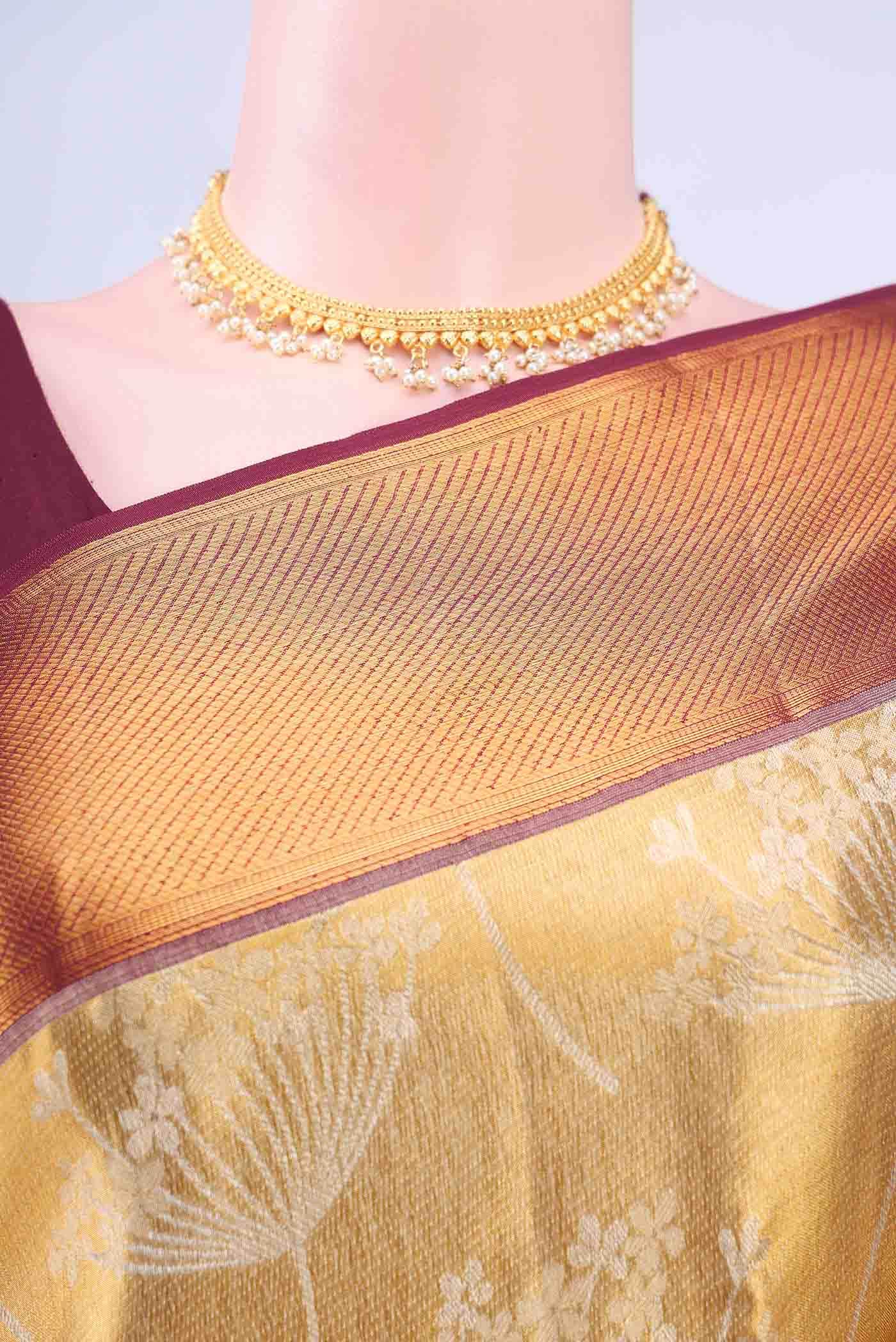Golden Kanchipuram Saree