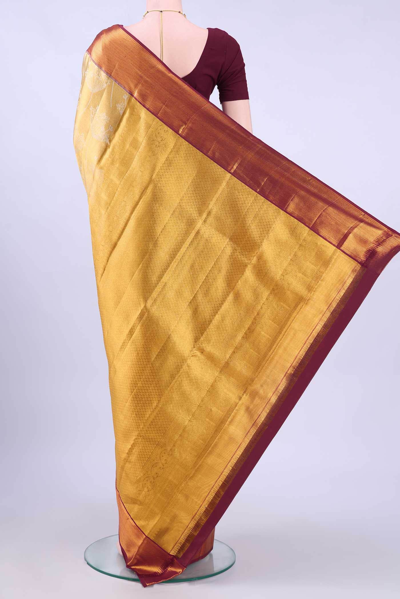 Golden Kanchipuram Saree