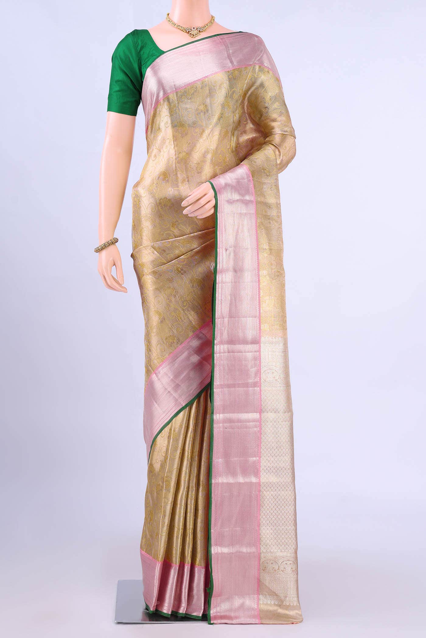 Rose Gold Kanchipuram Saree