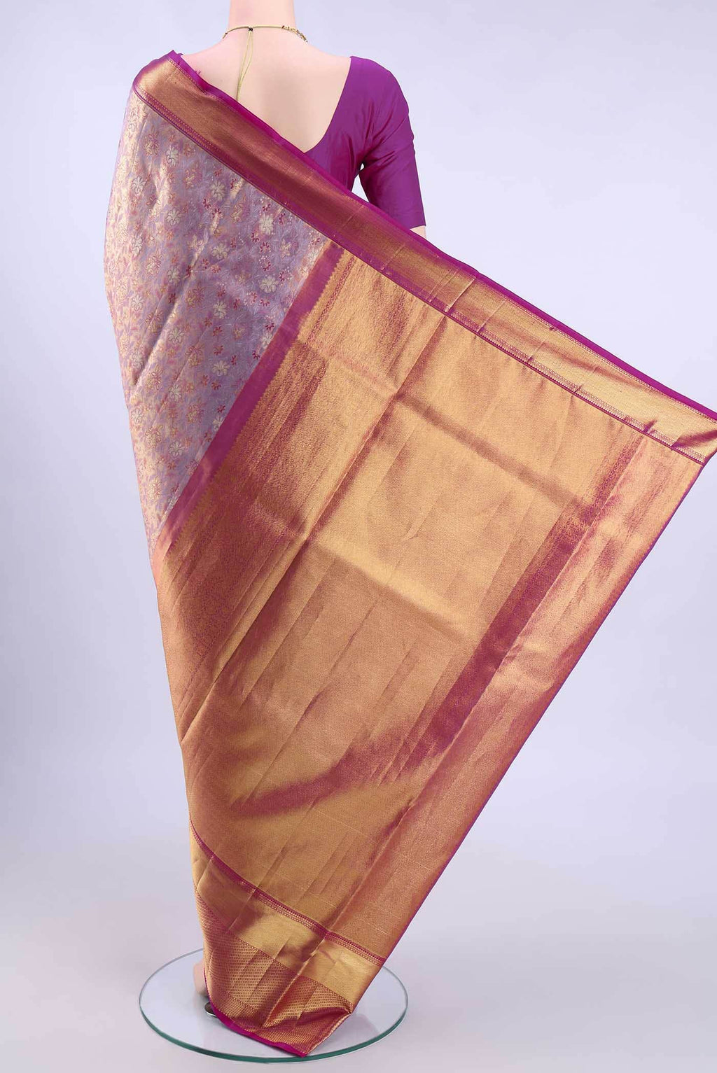 Rose Gold Kanchipuram Saree