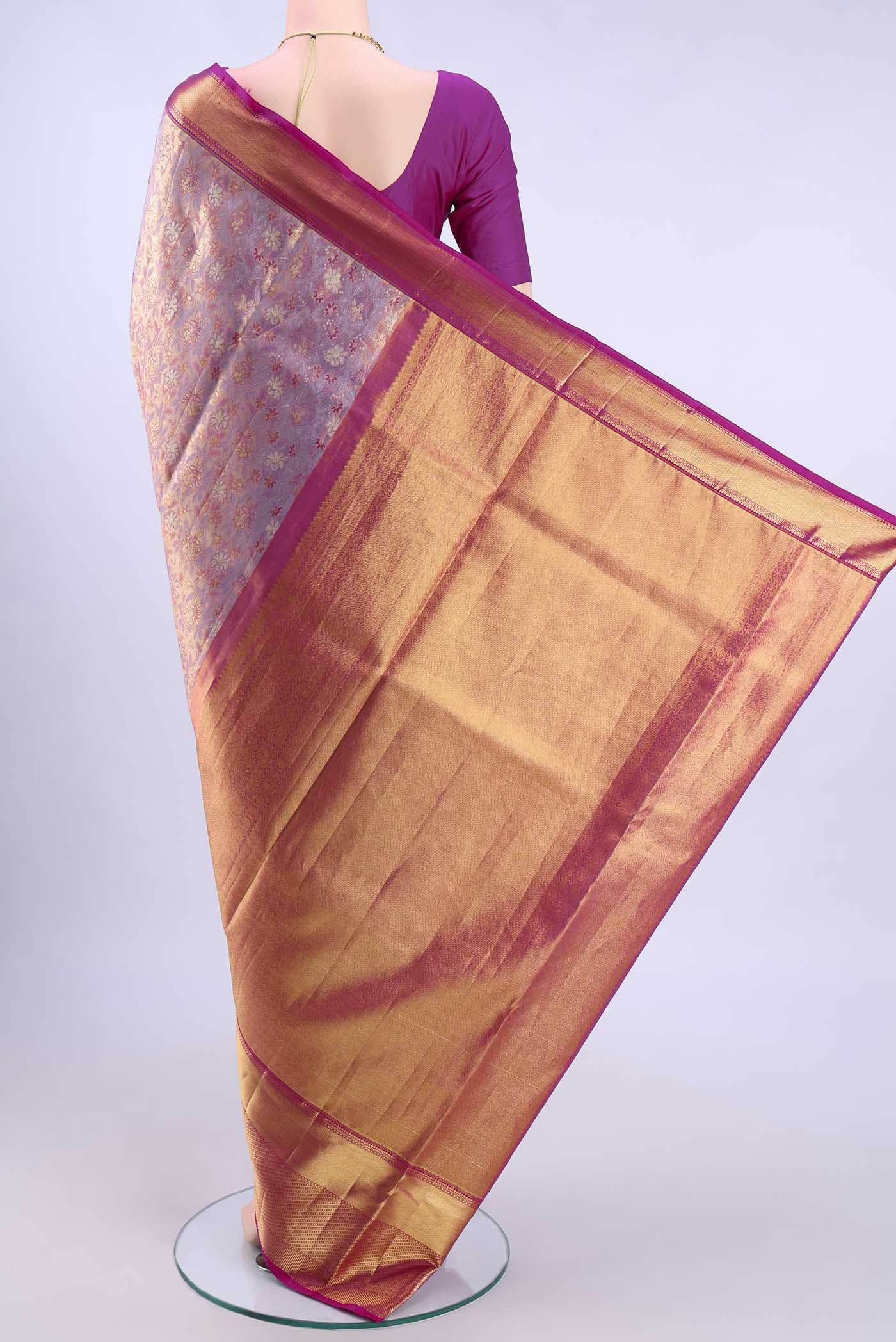 Rose Gold Kanchipuram Saree
