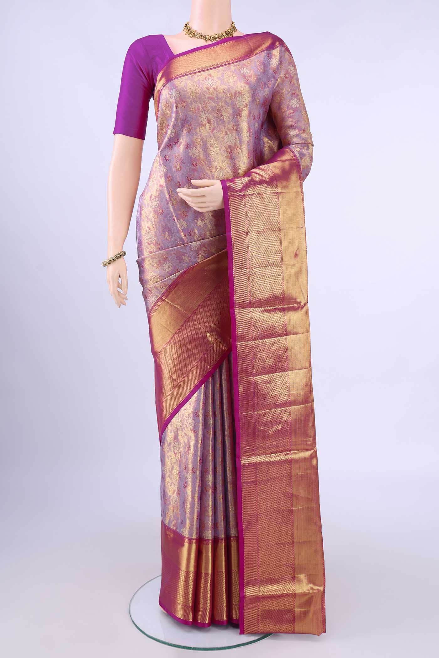 Rose Gold Kanchipuram Saree