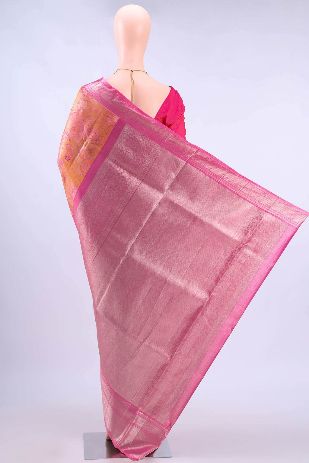 Peach Kanchipuram Silk Saree