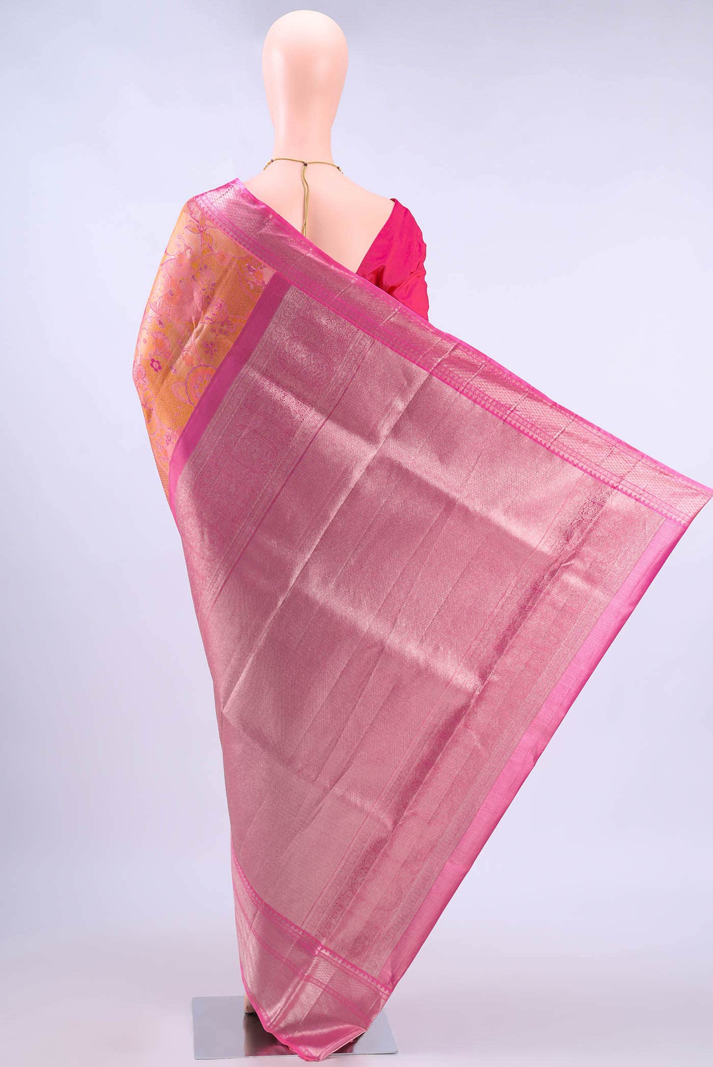 Peach Kanchipuram Silk Saree