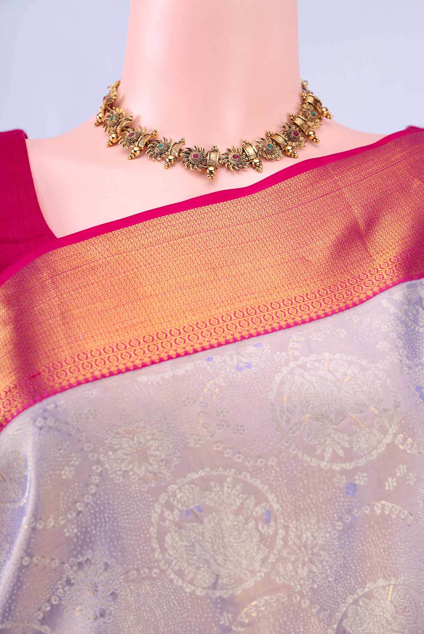 Lilac Kanchipuram Silk Saree