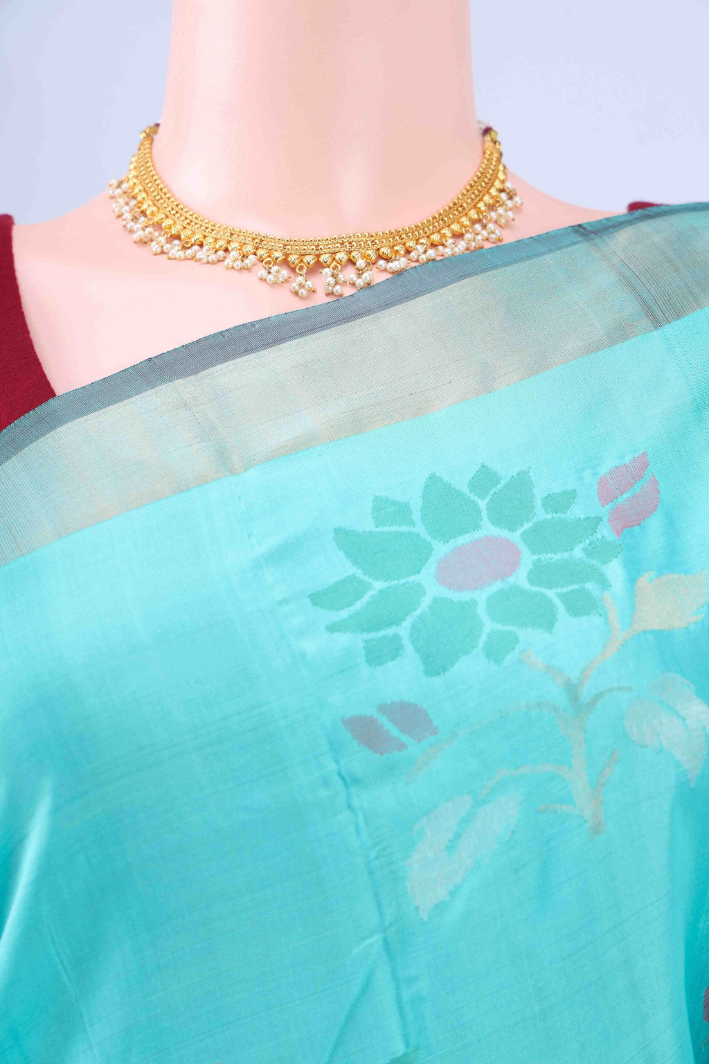 Turquoise Uppada Silk Saree
