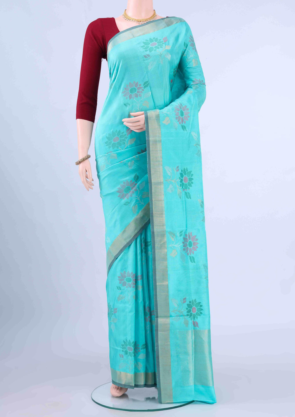 Turquoise Uppada Silk Saree