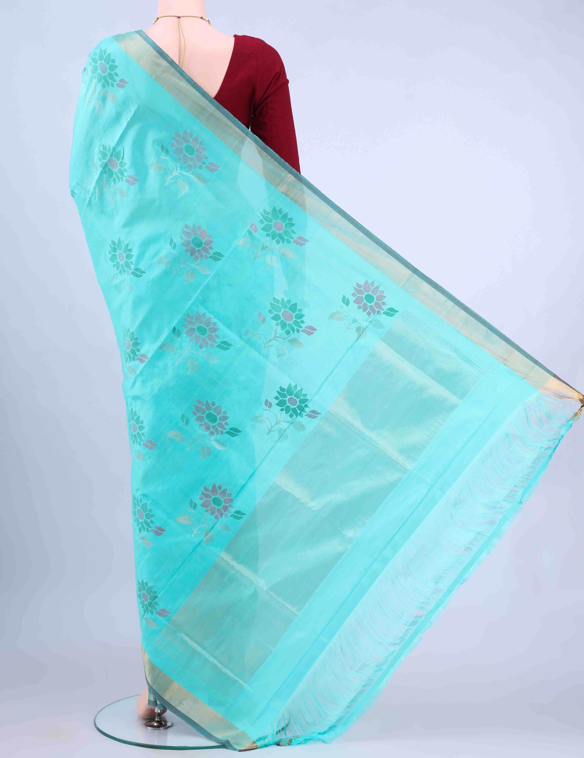 Turquoise Uppada Silk Saree