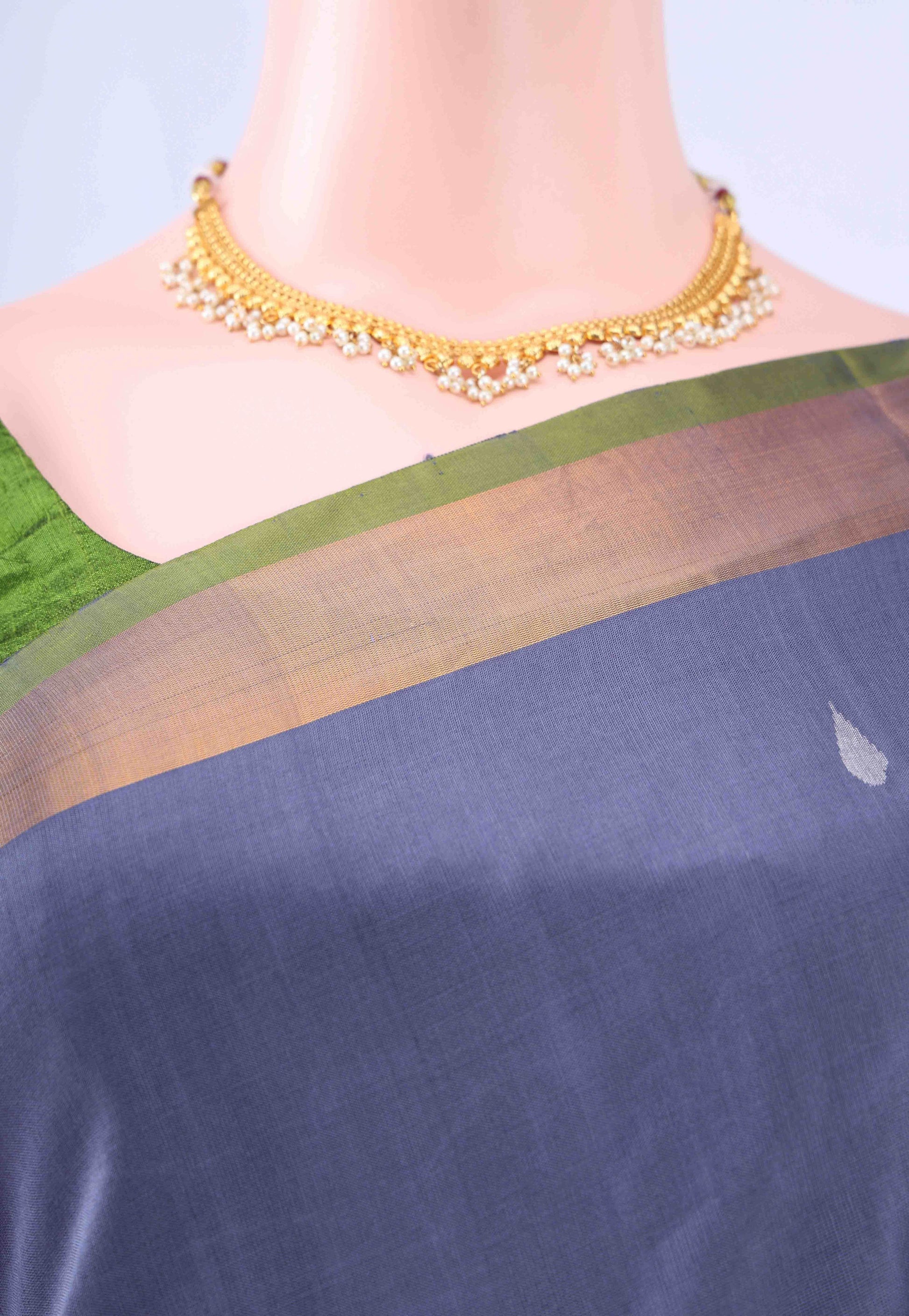 Blue Grey Uppada Silk Saree